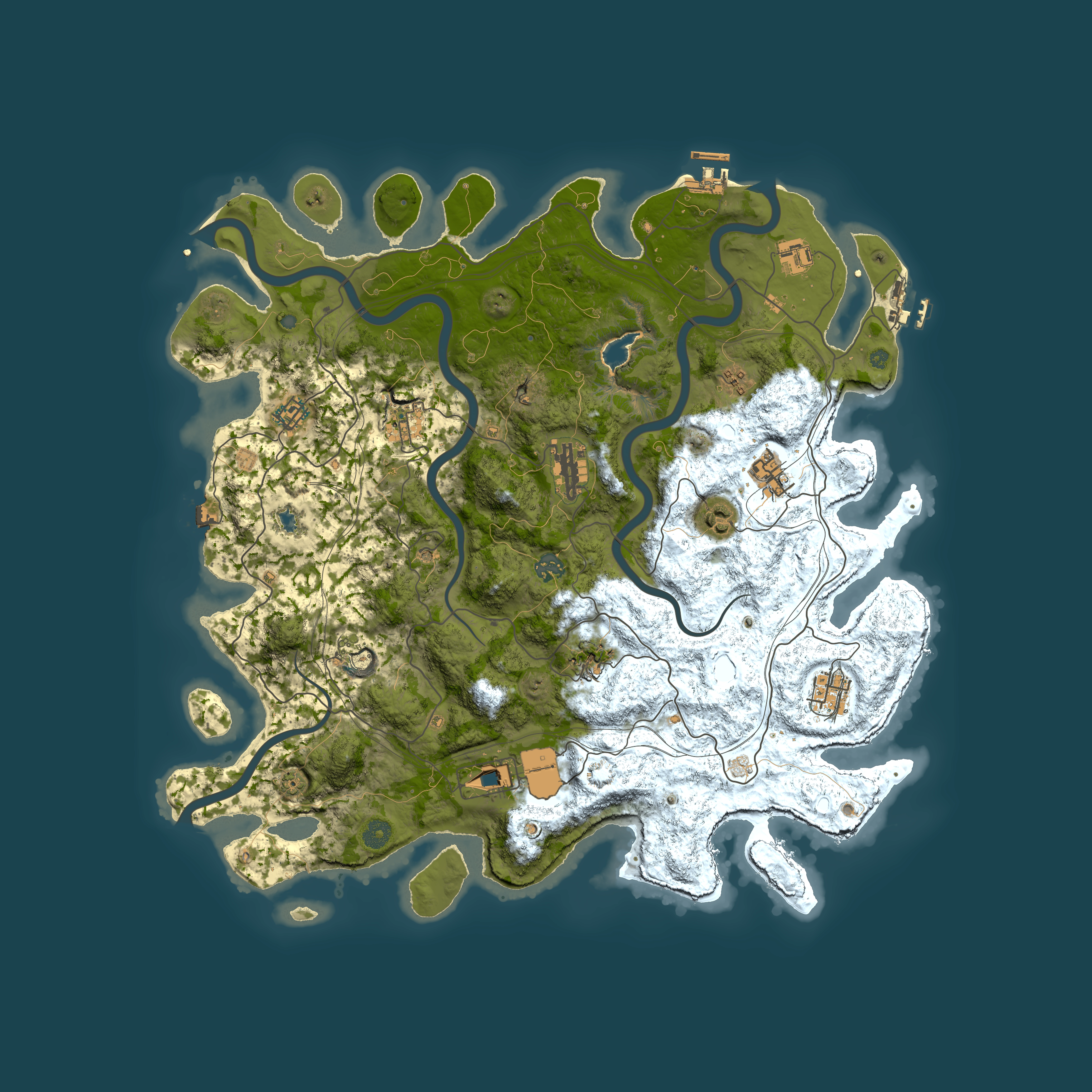Full top-down render of Rust map seed 672775025, 4450x4450m
