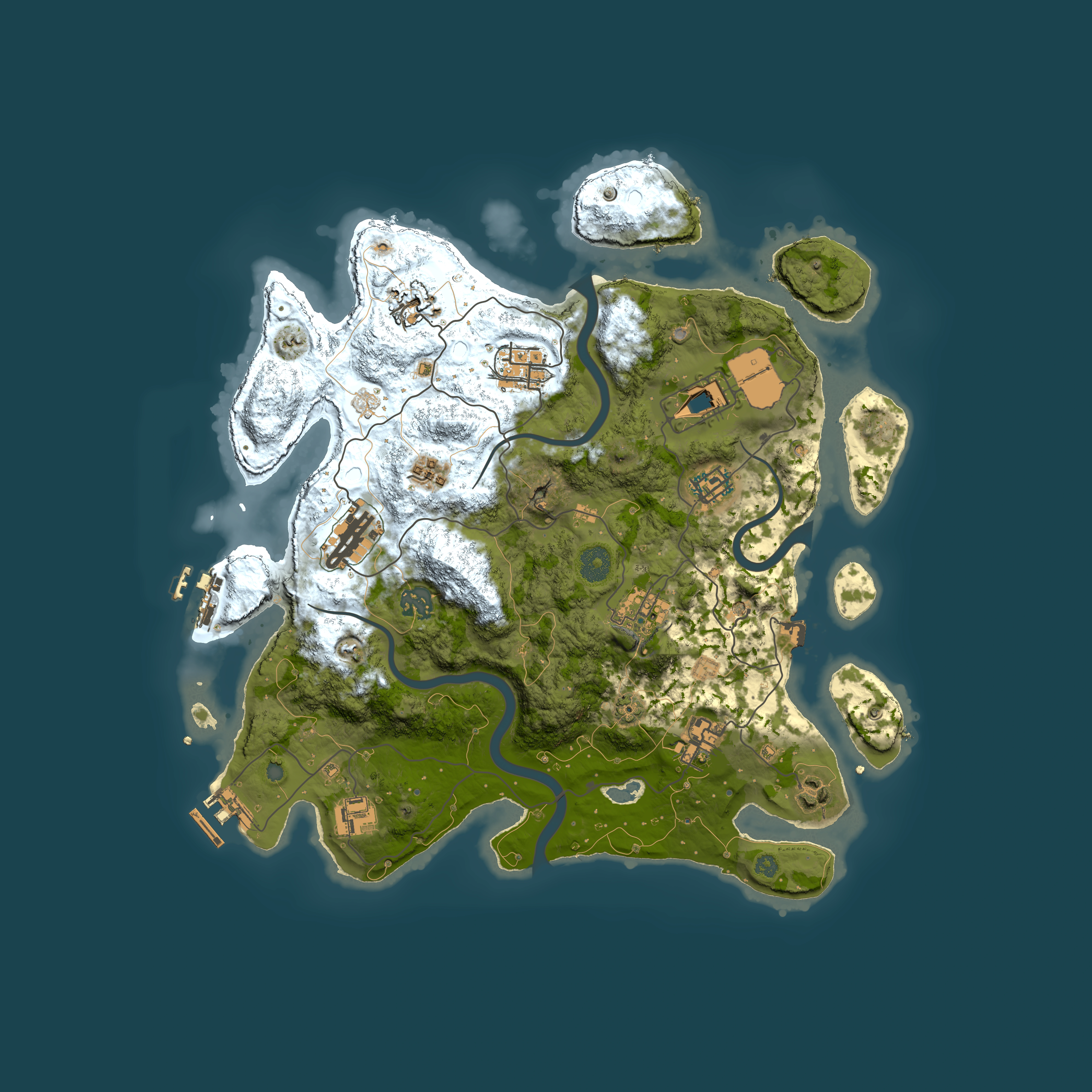 Full top-down render of Rust map seed 1347159042, 3700x3700m