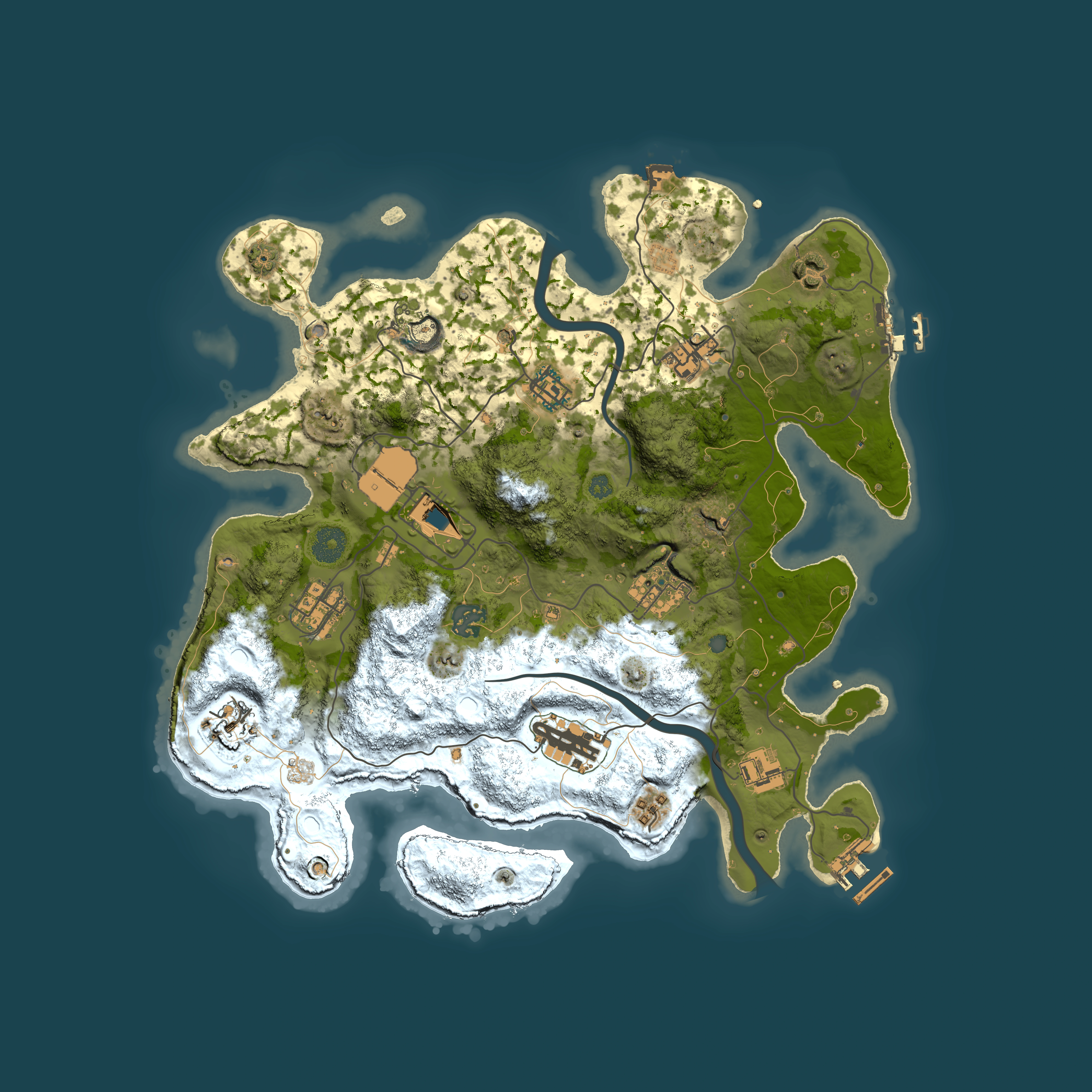 Full top-down render of Rust map seed 809469785, 3550x3550m