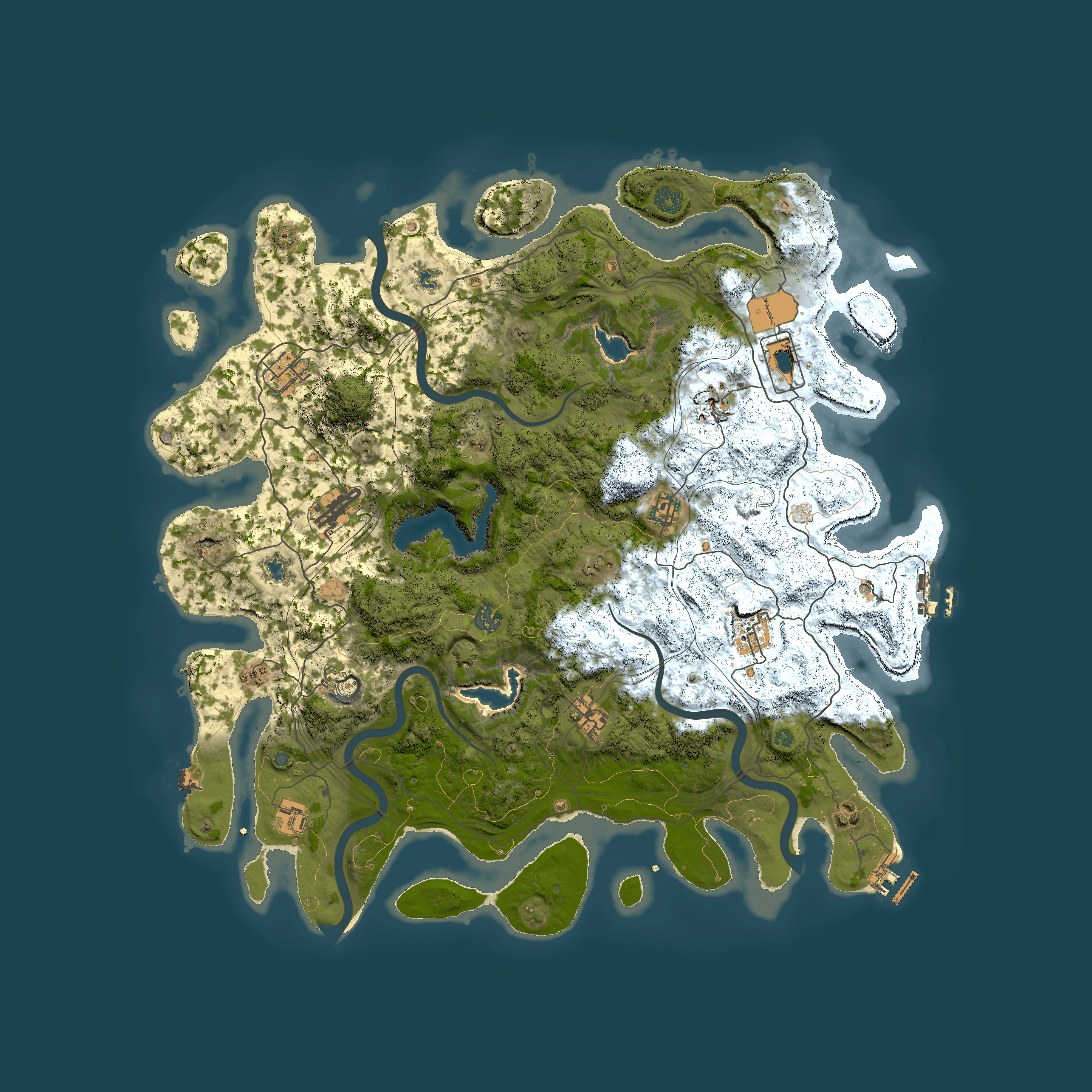 Full top-down render of Rust map seed 1357961851, 4650x4650m