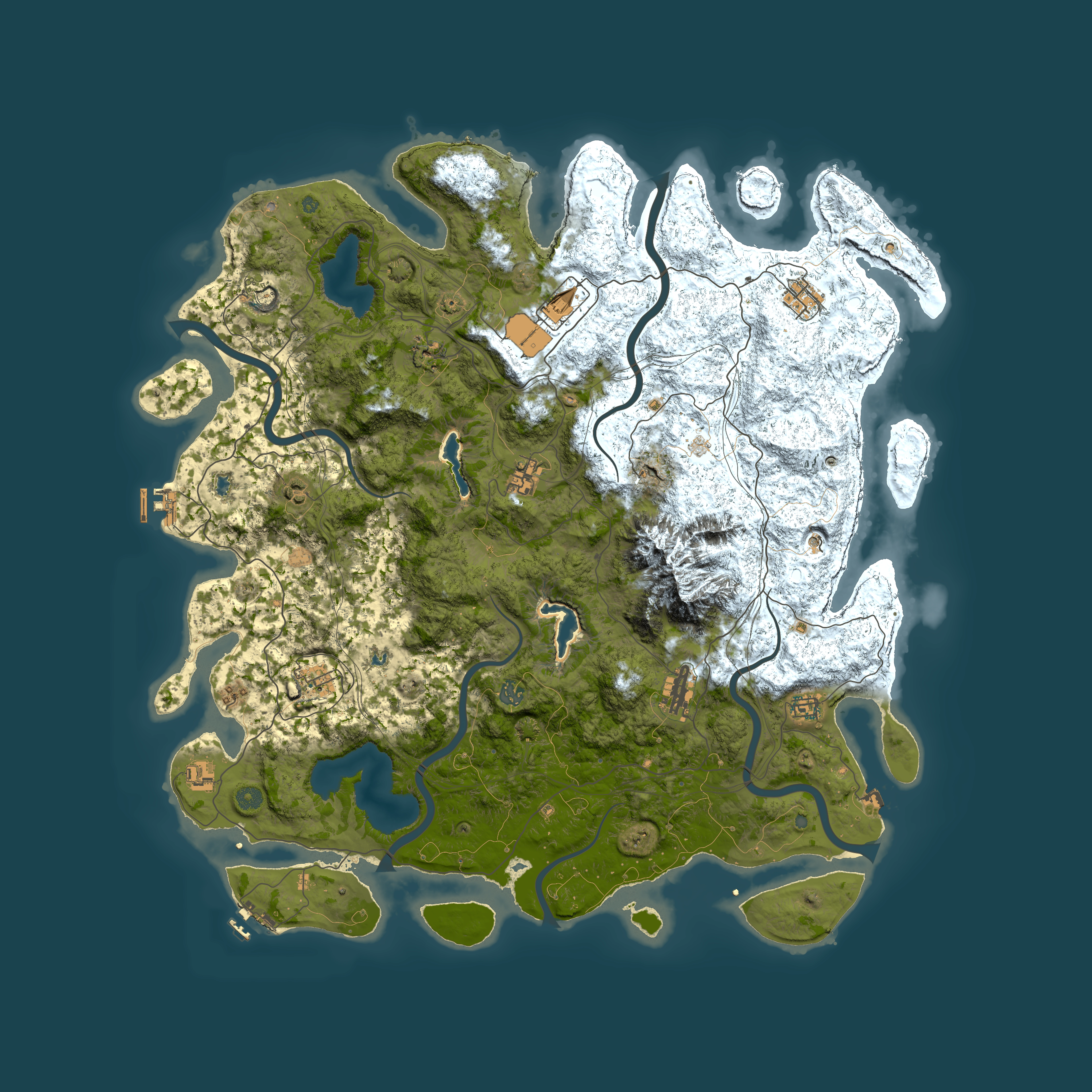 Full top-down render of Rust map seed 1116467943, 5200x5200m