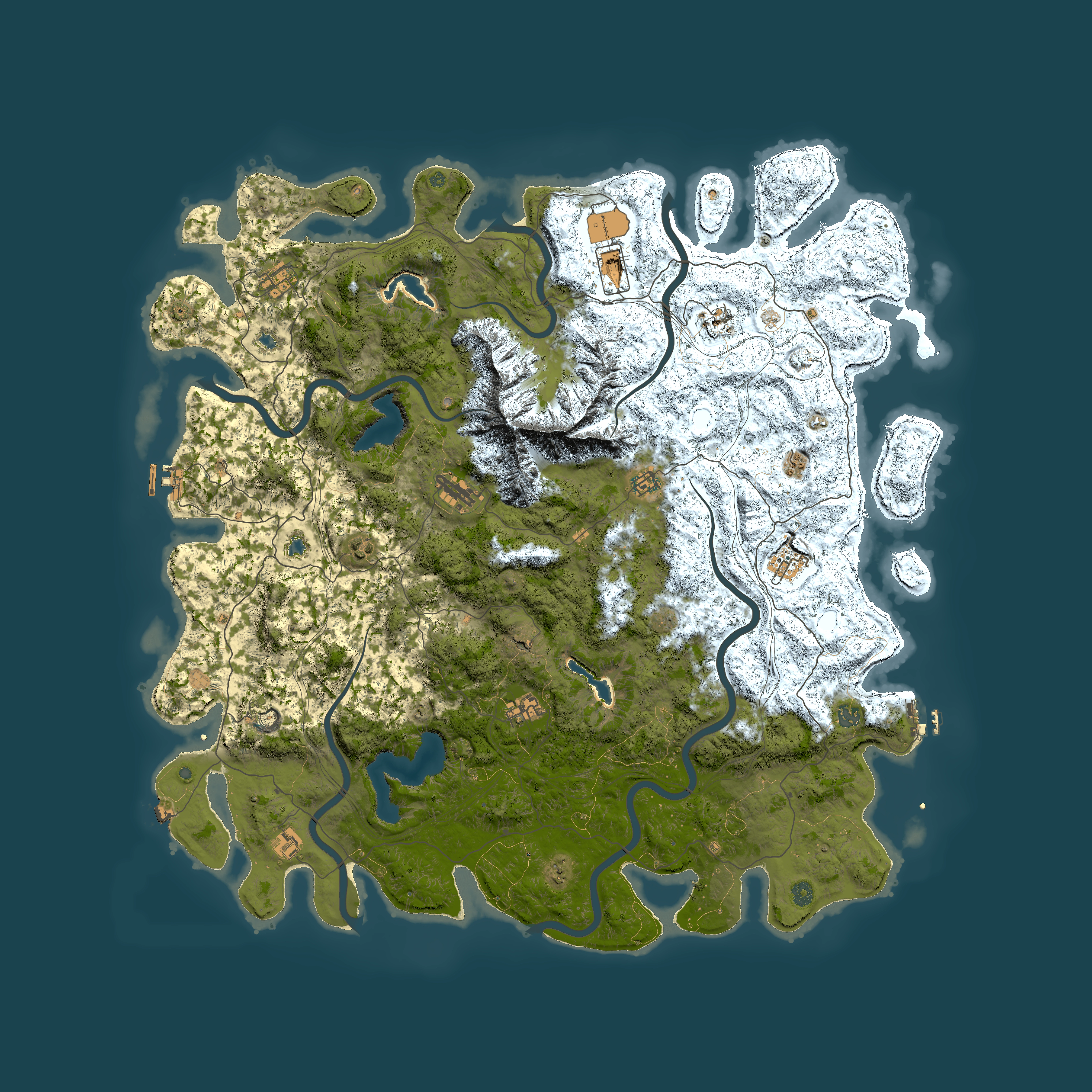 Full top-down render of Rust map seed 911637240, 5650x5650m