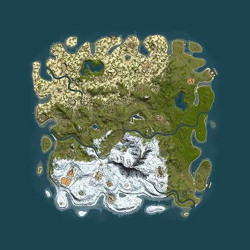 Rust map seed 735591258, 5400x5400m top-down preview
