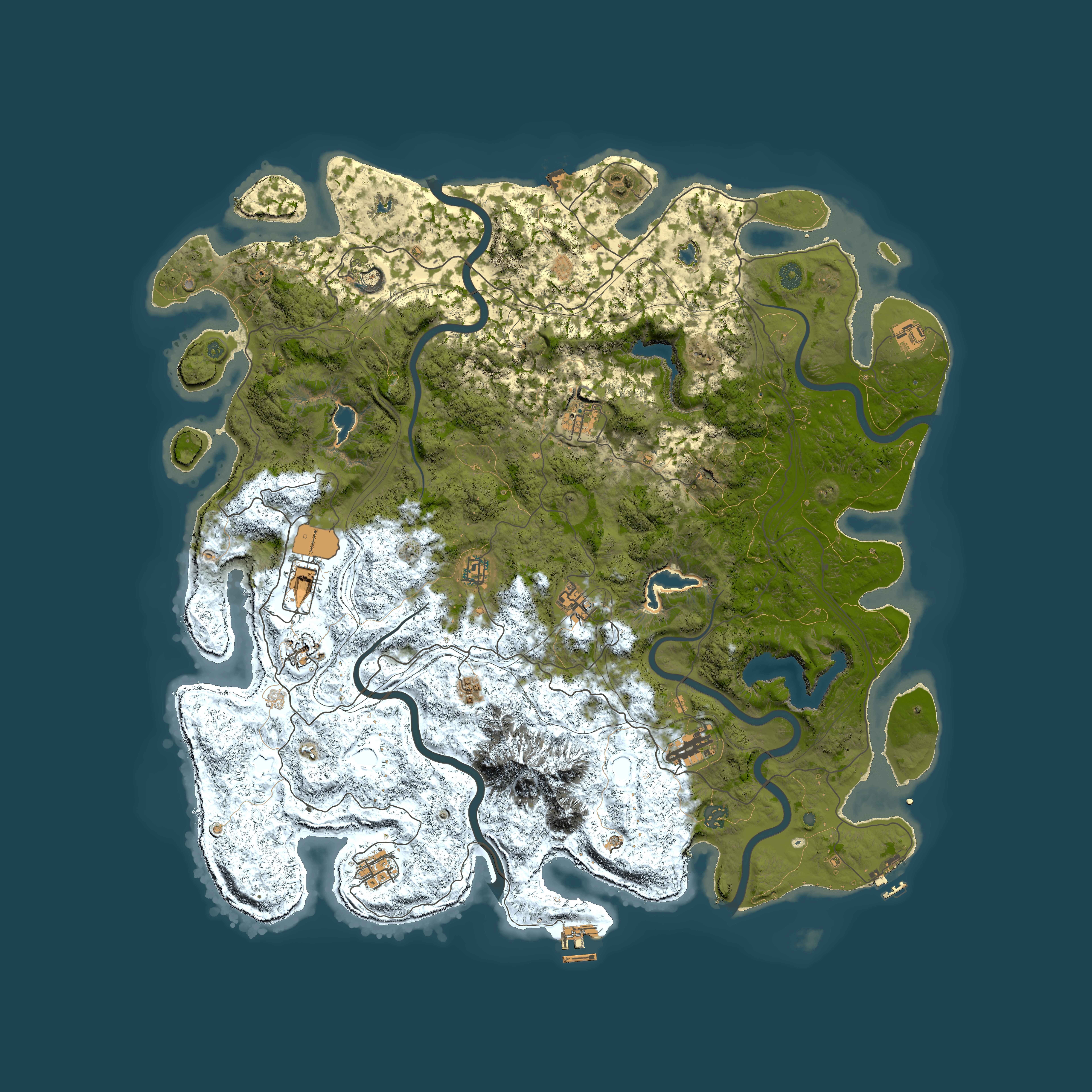 Full top-down render of Rust map seed 1821815449, 5200x5200m