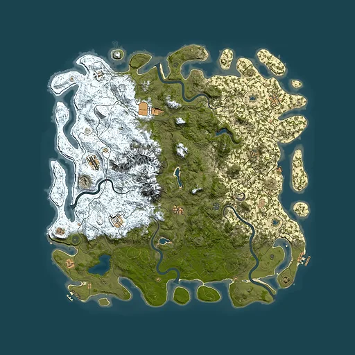 Rust map seed 1140486597, 5600x5600m top-down preview