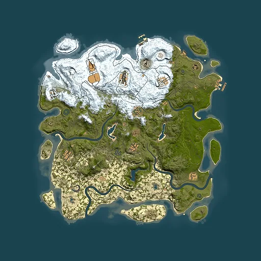 Rust map seed 1997404143, 4600x4600m top-down preview