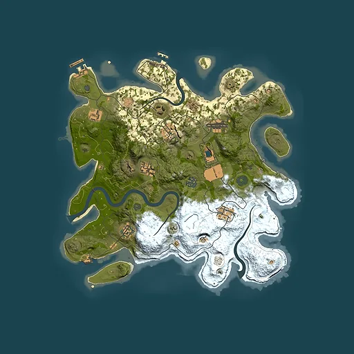 Rust map seed 1164238411, 3650x3650m top-down preview