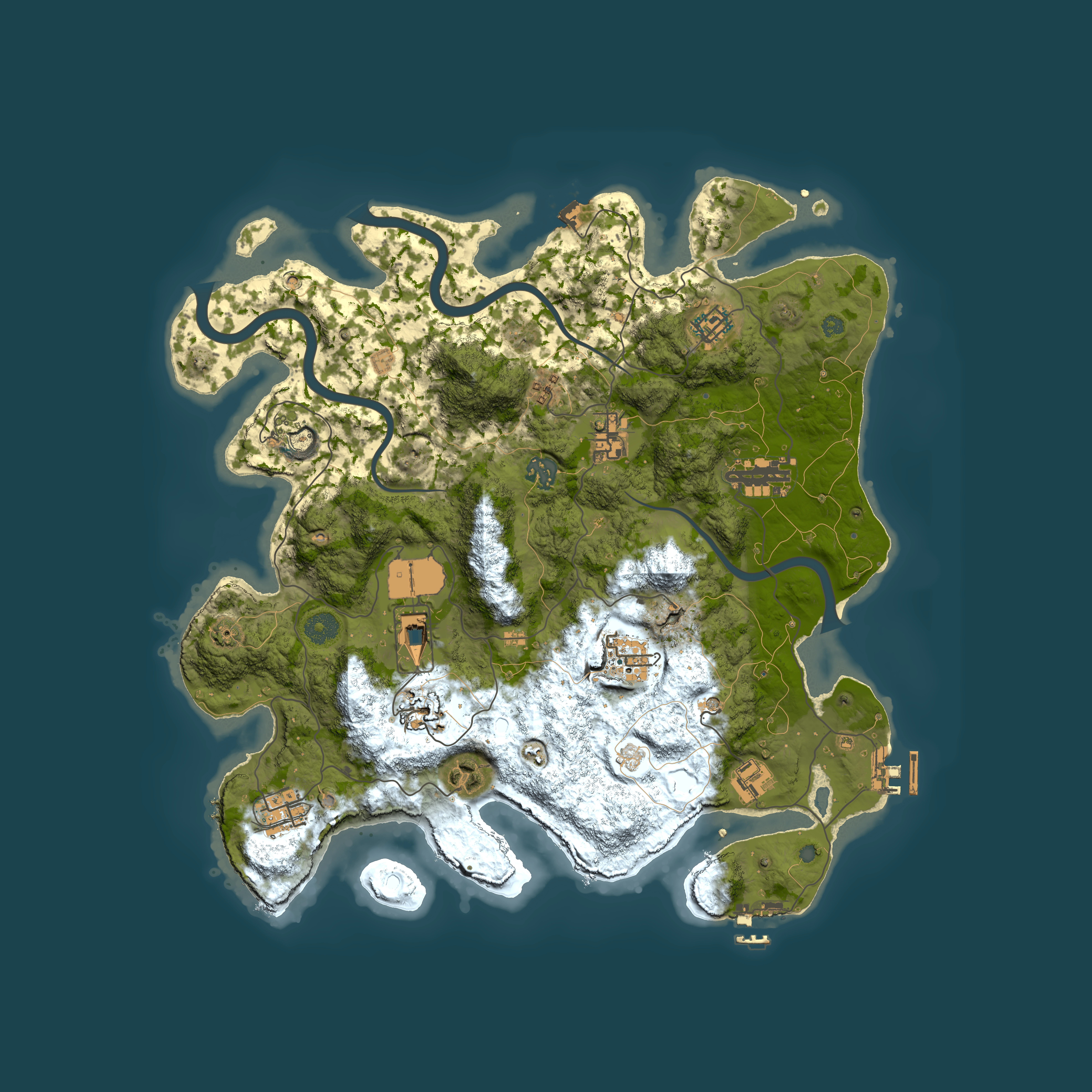 Full top-down render of Rust map seed 300352955, 3900x3900m