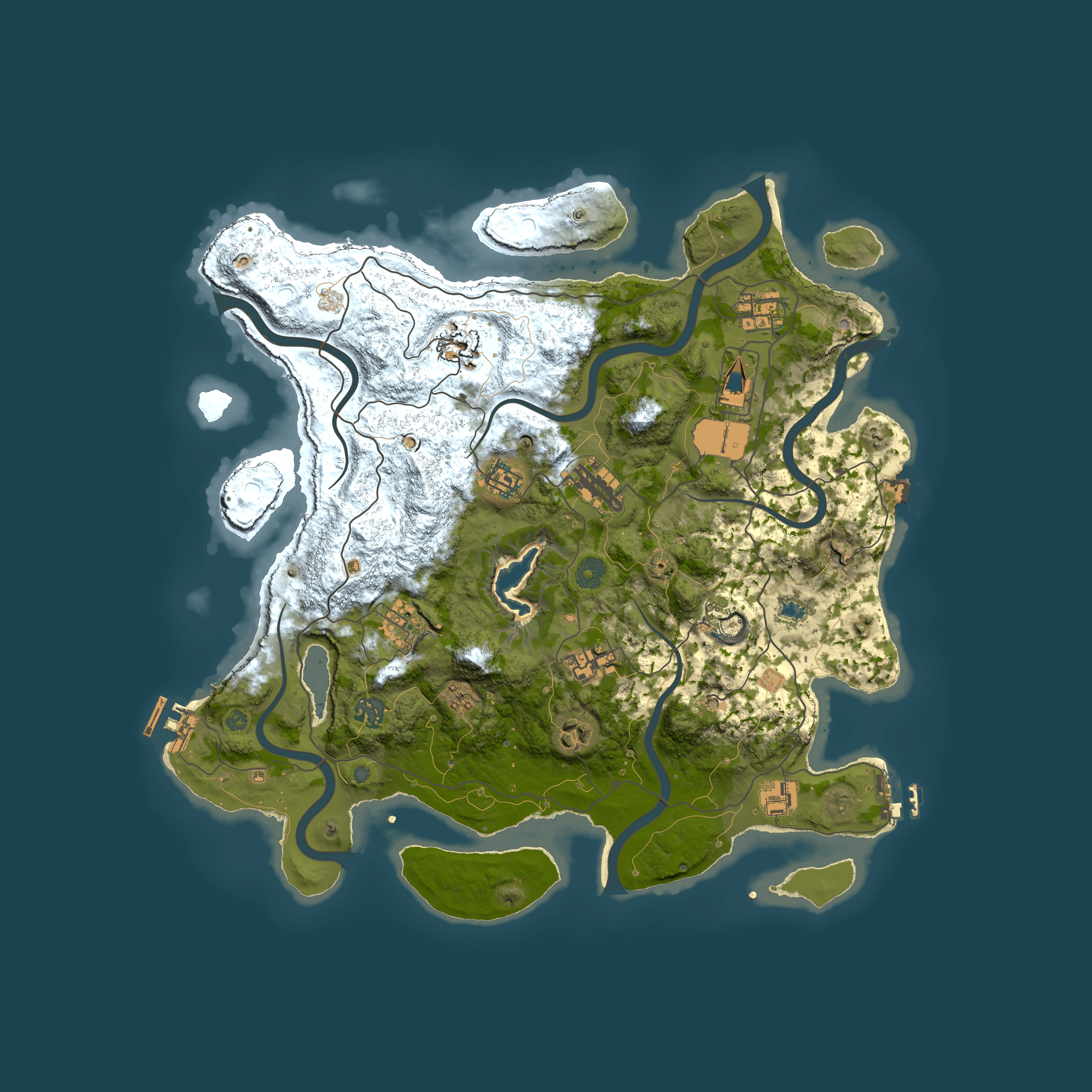 Full top-down render of Rust map seed 2076163681, 4050x4050m
