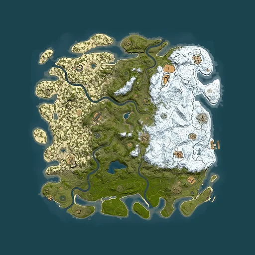 Rust map seed 1345085053, 4950x4950m top-down preview