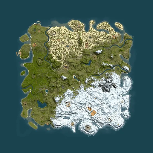 Rust map seed 14854459, 5700x5700m top-down preview
