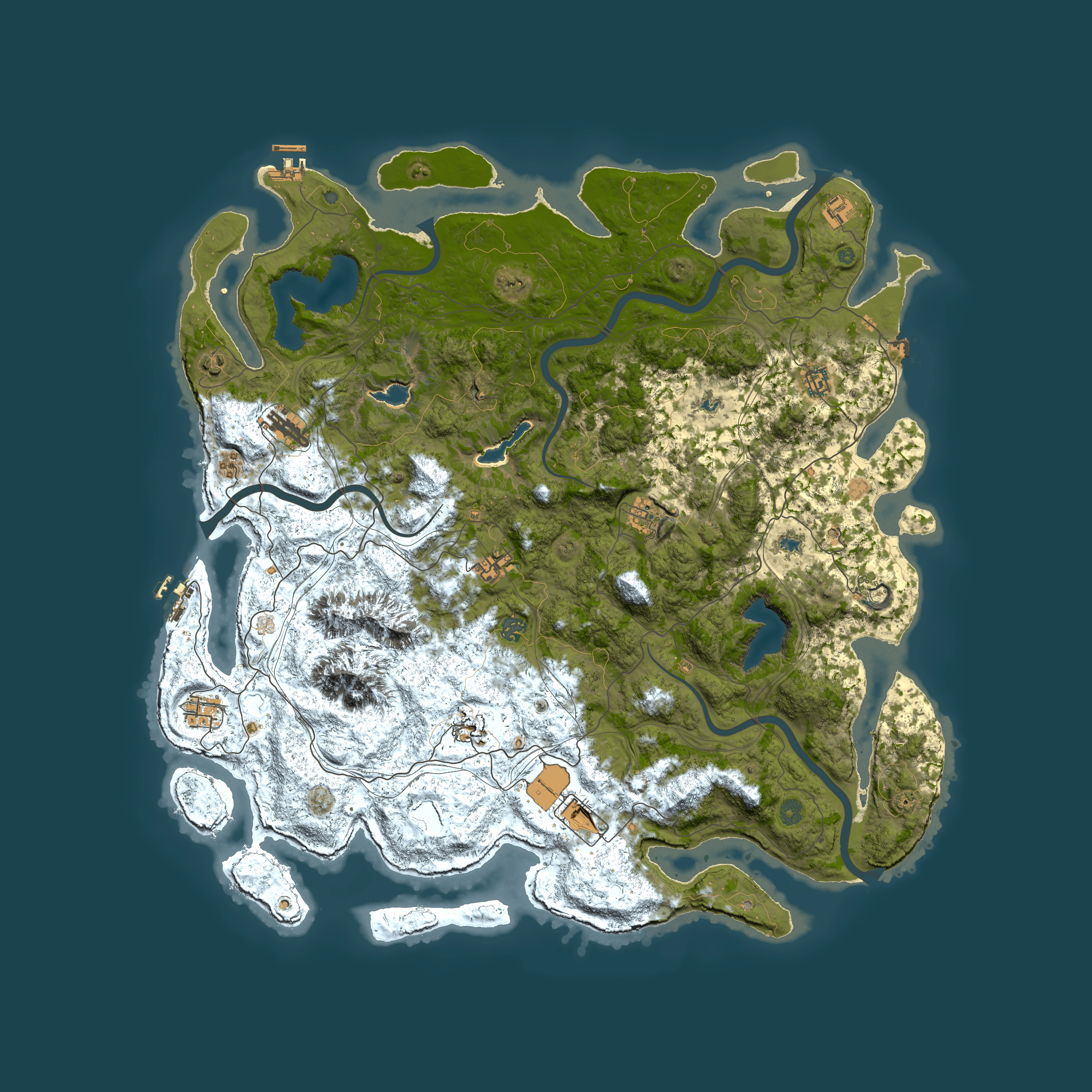 Full top-down render of Rust map seed 1387626564, 5200x5200m