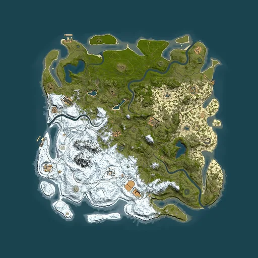 Rust map seed 1387626564, 5200x5200m top-down preview