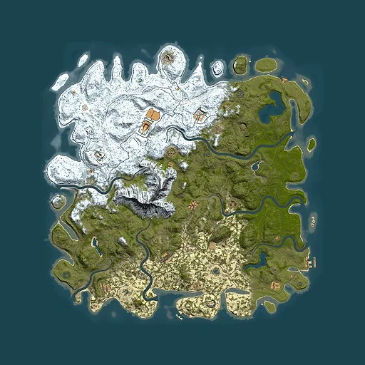 Rust map seed 1261056437, 5800x5800m top-down preview