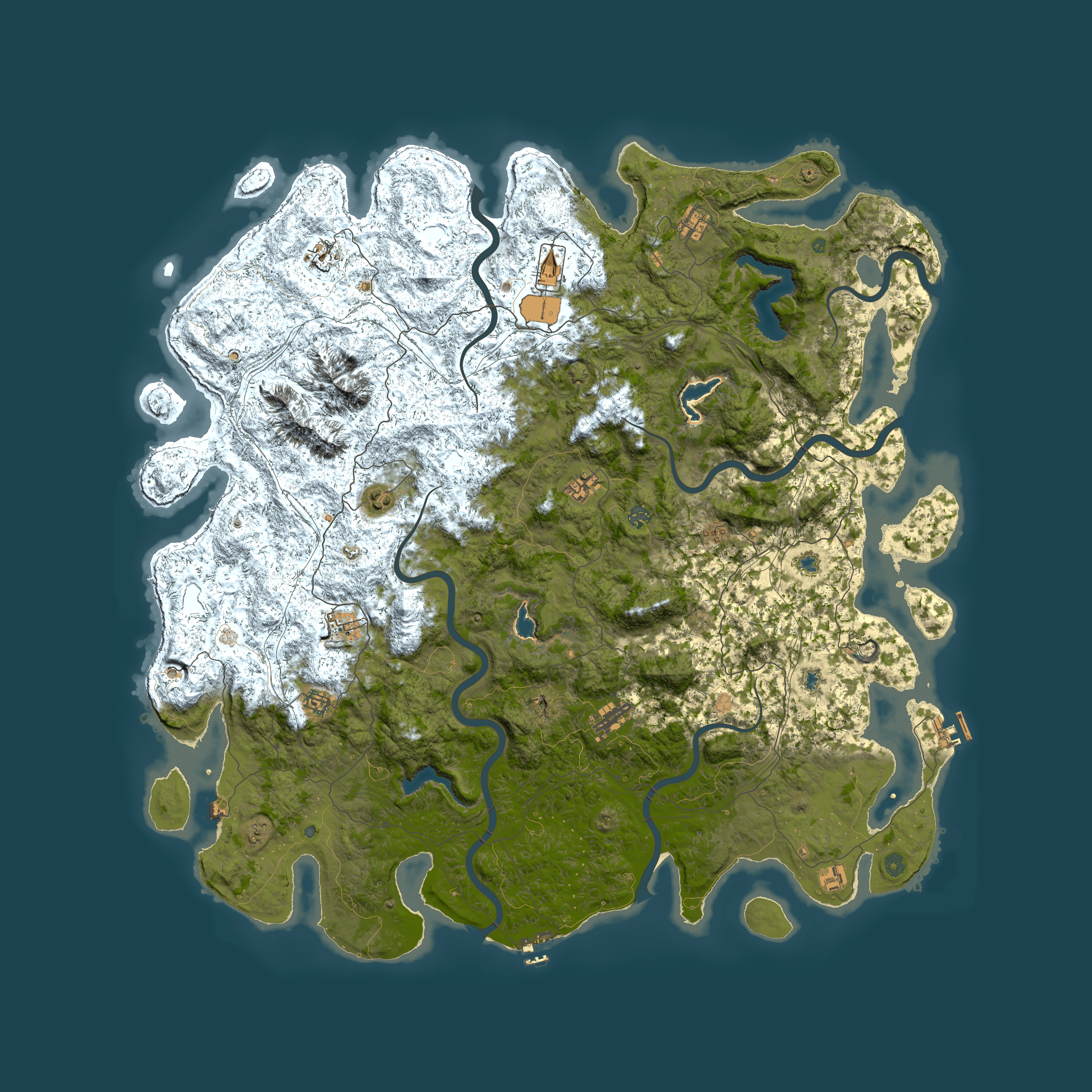 Full top-down render of Rust map seed 566007199, 5950x5950m