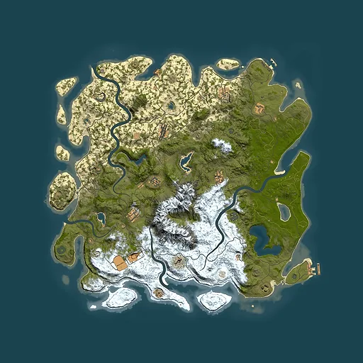 Rust map seed 1461931940, 5050x5050m top-down preview