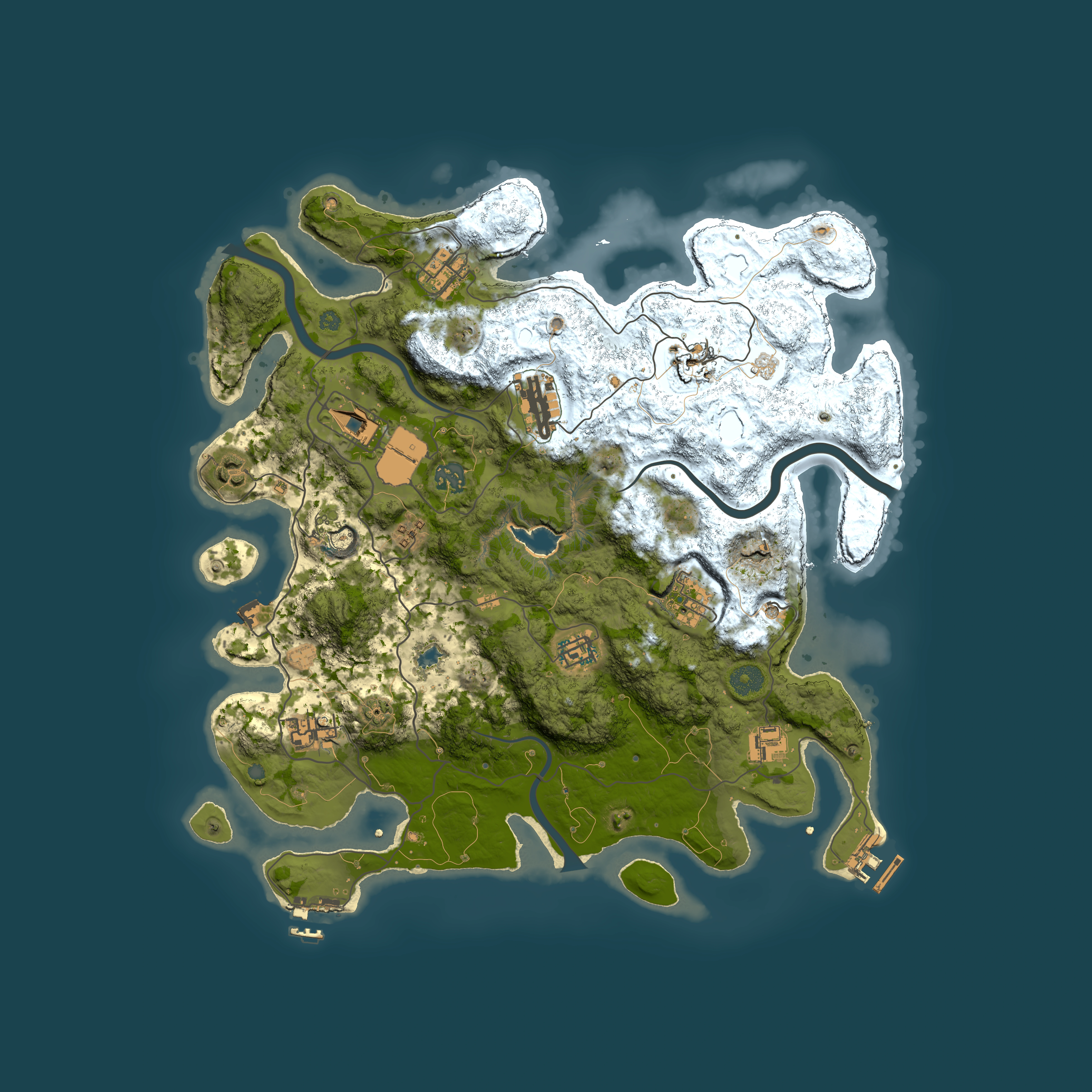 Full top-down render of Rust map seed 919368168, 4000x4000m