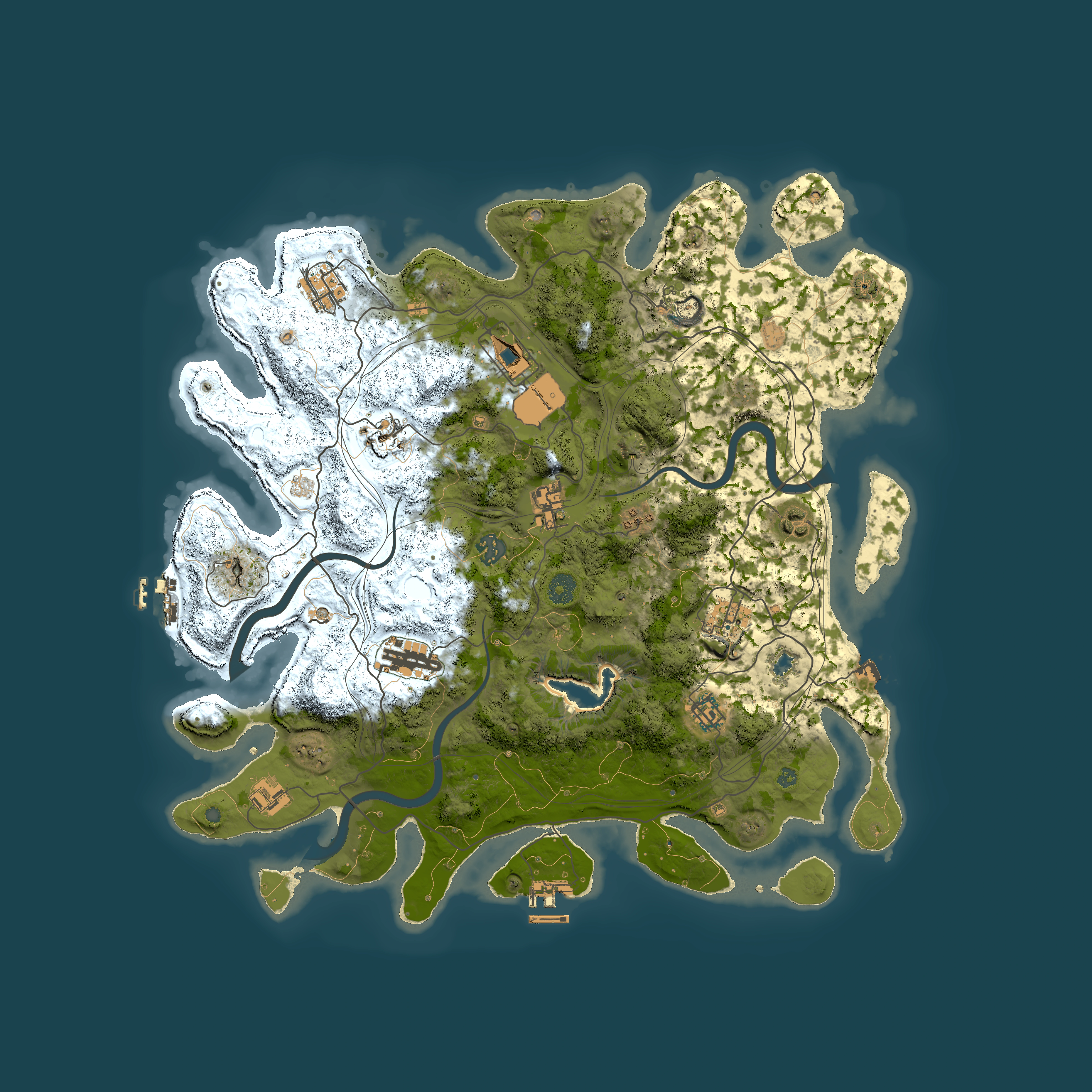 Full top-down render of Rust map seed 1197756383, 4250x4250m