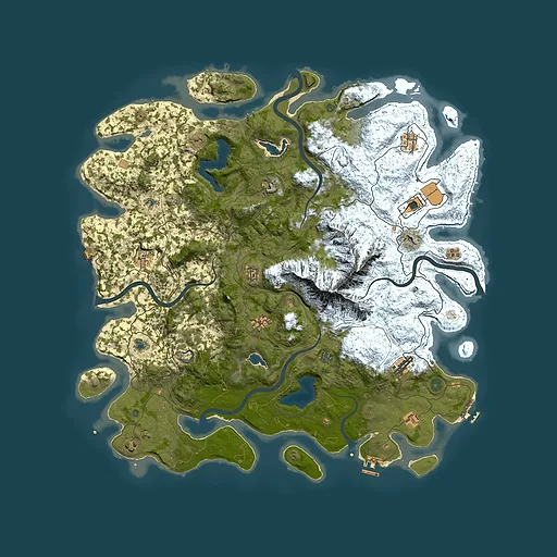 Rust map seed 425091855, 5200x5200m top-down preview