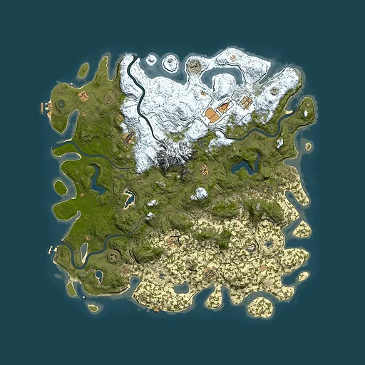 Rust map seed 464310558, 5350x5350m top-down preview