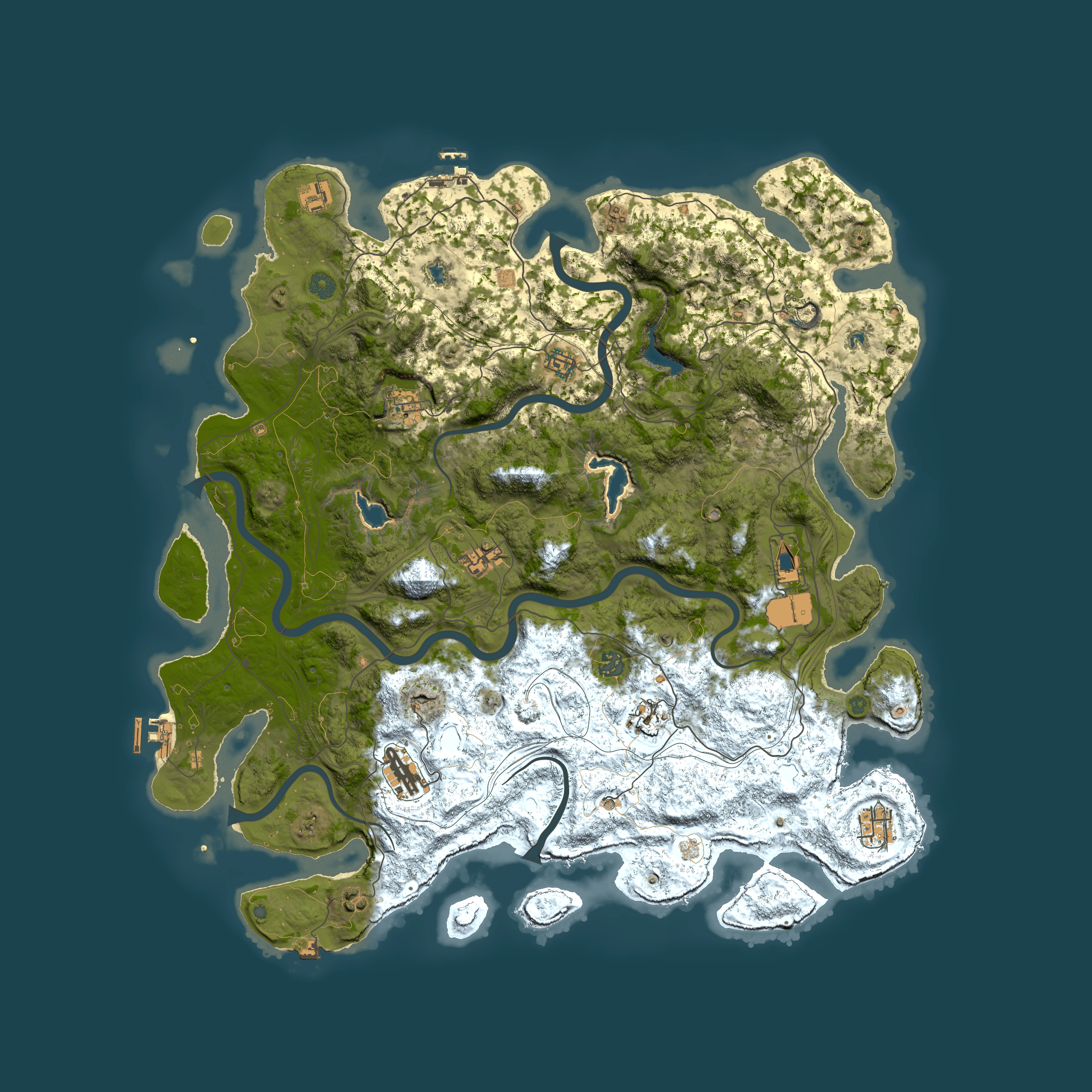 Full top-down render of Rust map seed 1157702597, 4950x4950m
