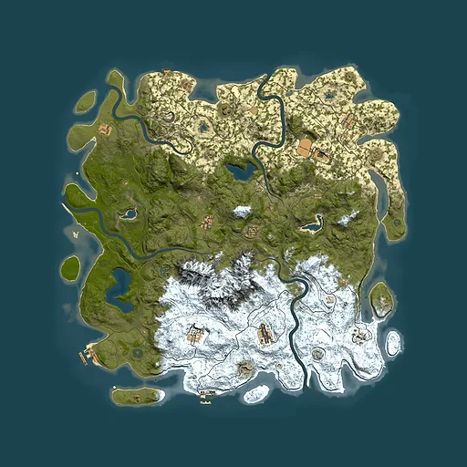 Rust map seed 136966928, 5450x5450m top-down preview