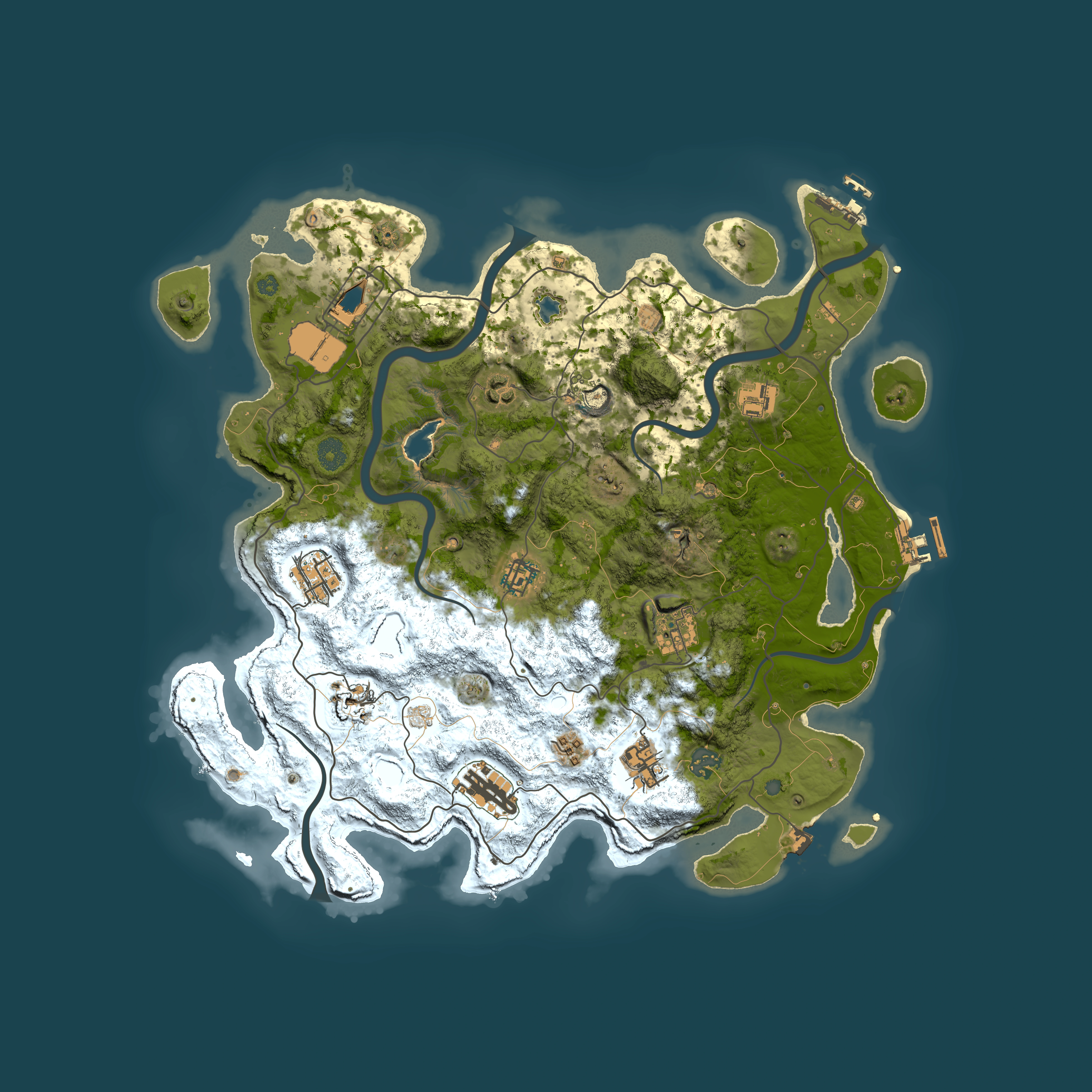 Full top-down render of Rust map seed 1915320030, 4100x4100m