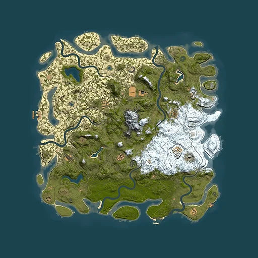 Rust map seed 2045013028, 5350x5350m top-down preview