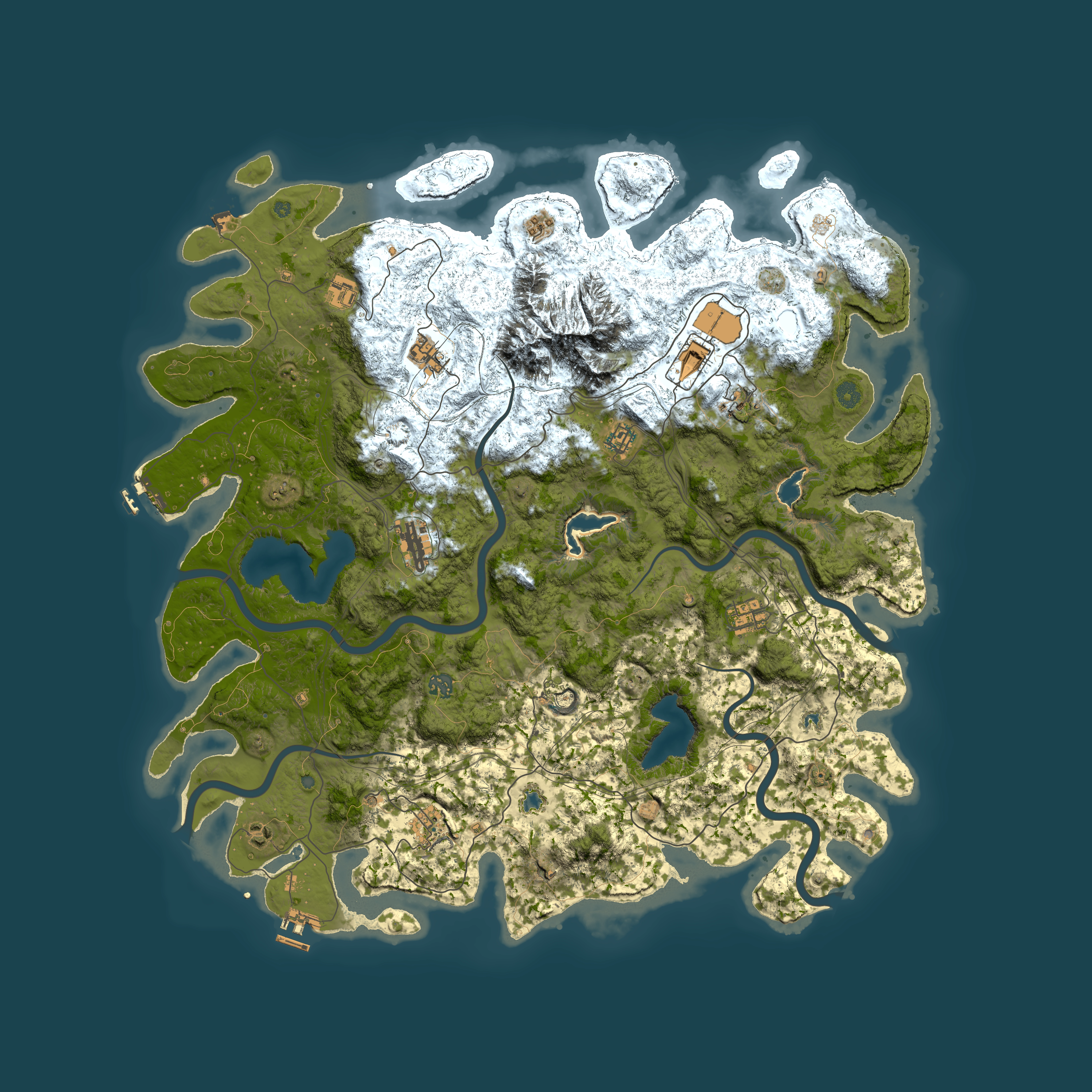 Full top-down render of Rust map seed 1294410937, 5150x5150m