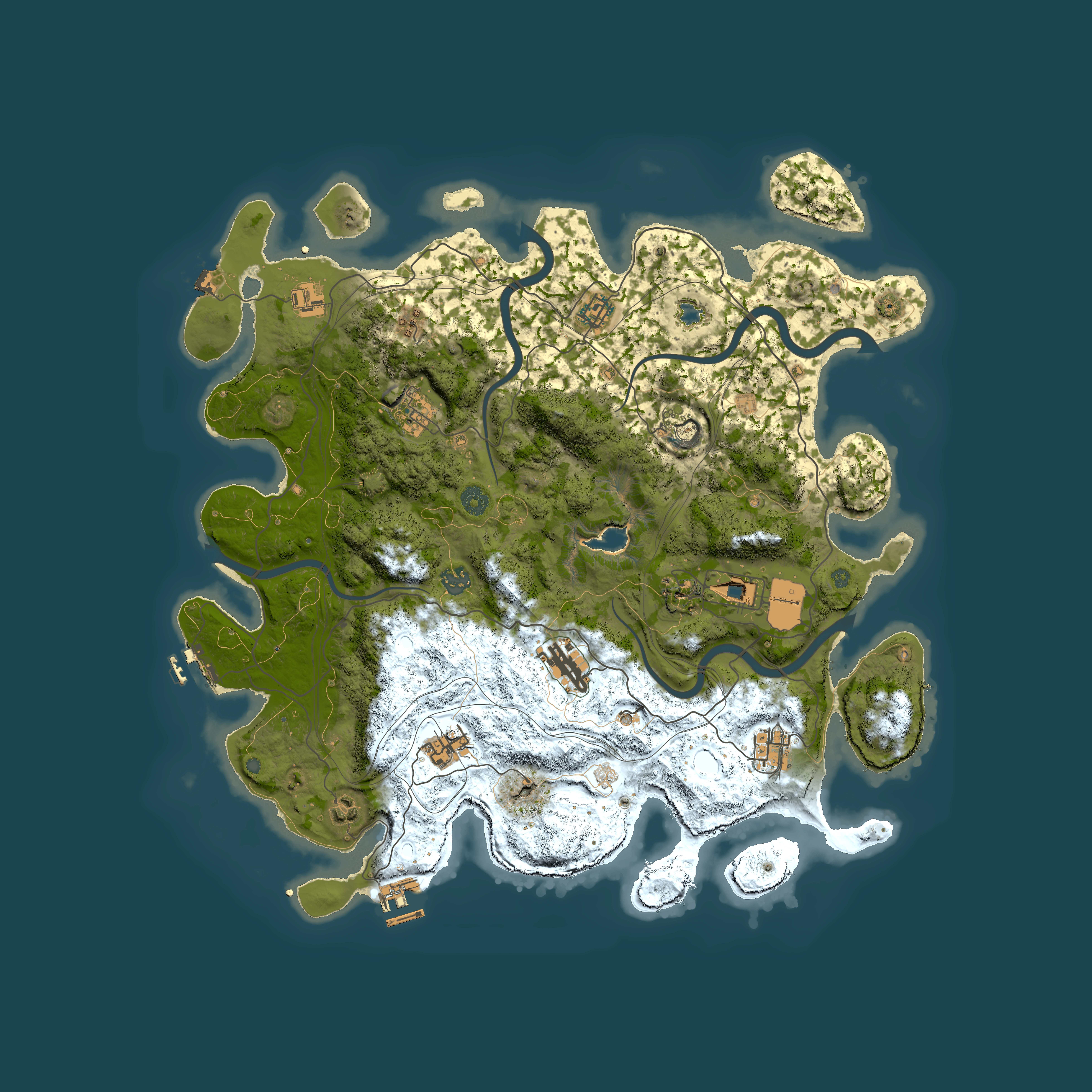 Full top-down render of Rust map seed 1545075829, 4450x4450m