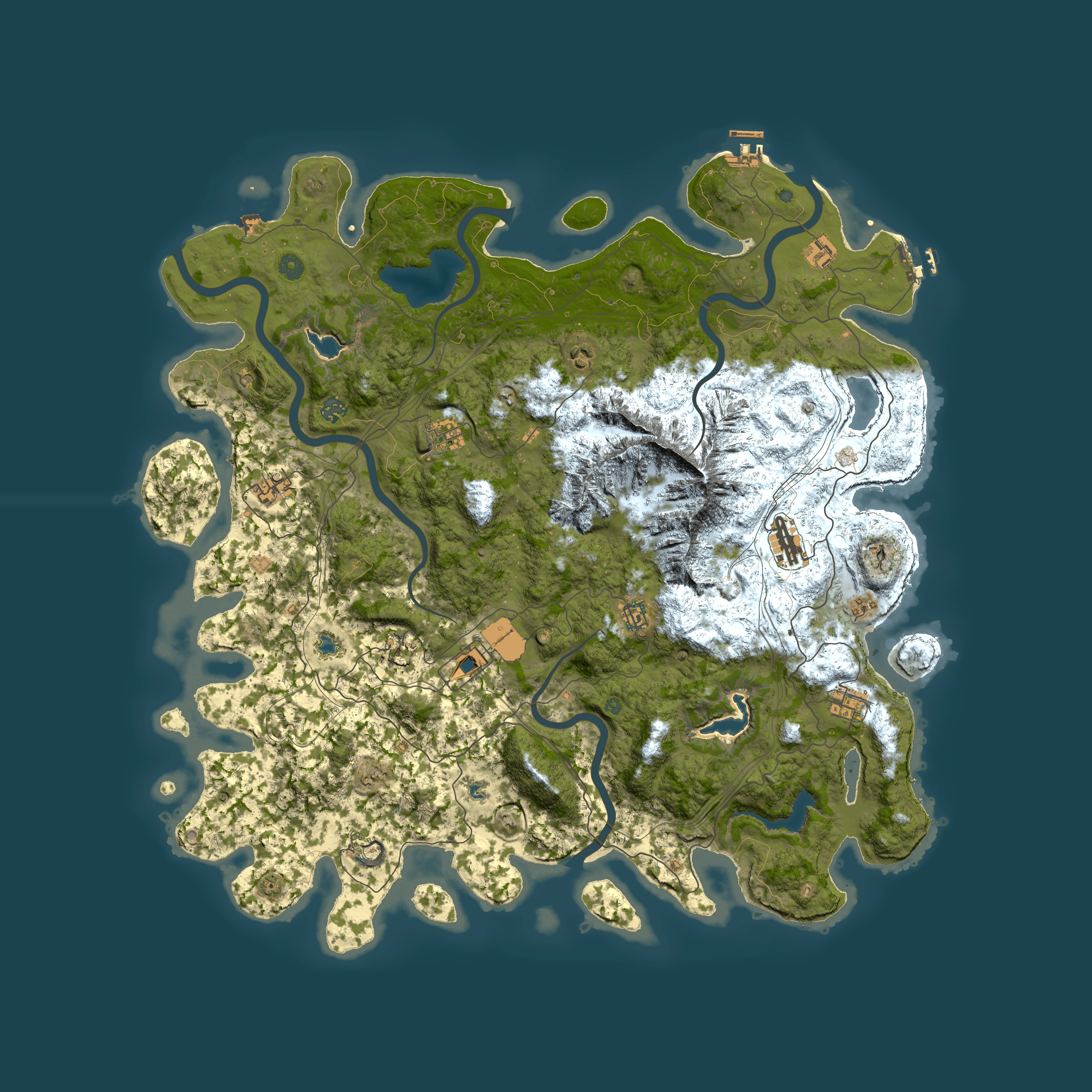 Full top-down render of Rust map seed 185079148, 5150x5150m