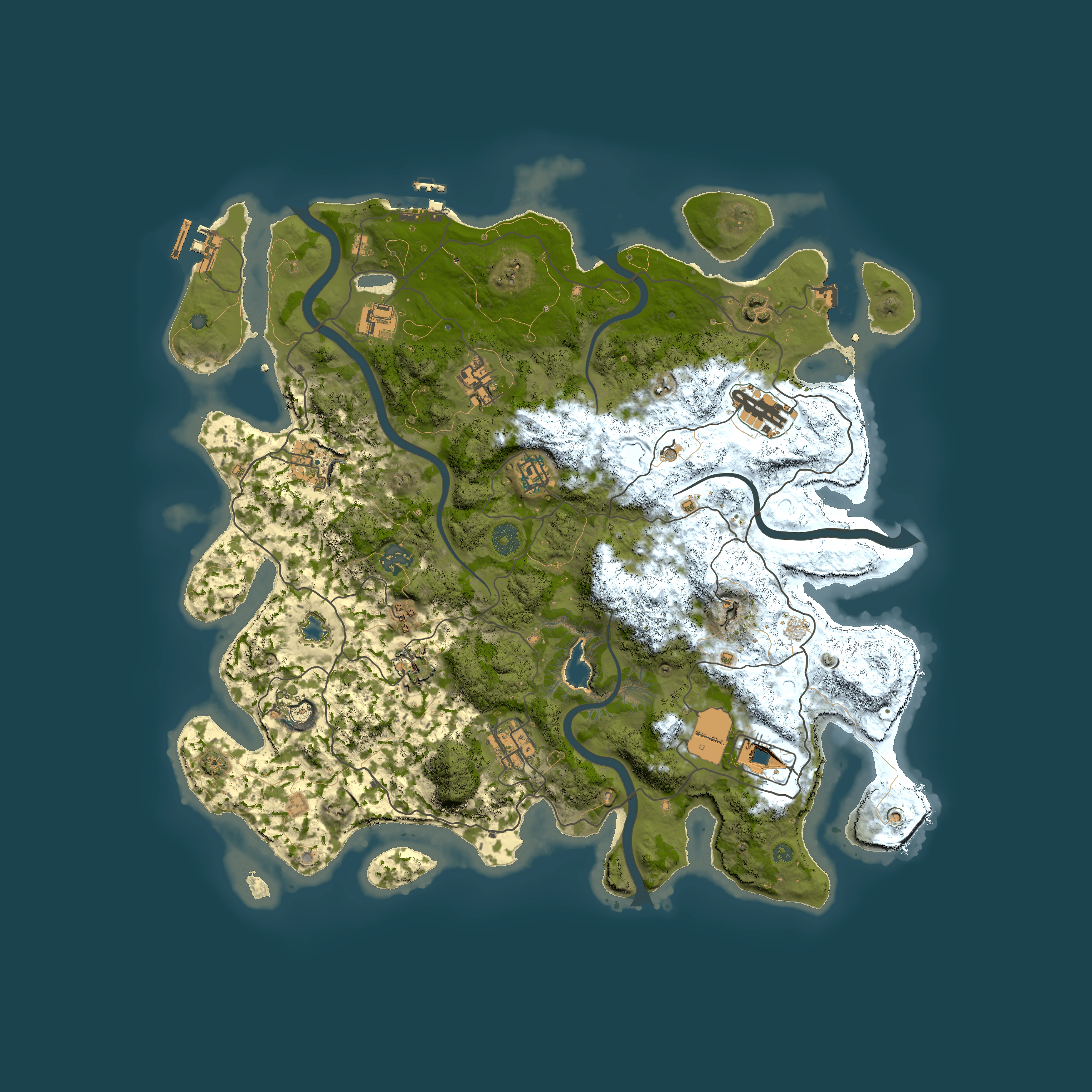Full top-down render of Rust map seed 1430303349, 4200x4200m
