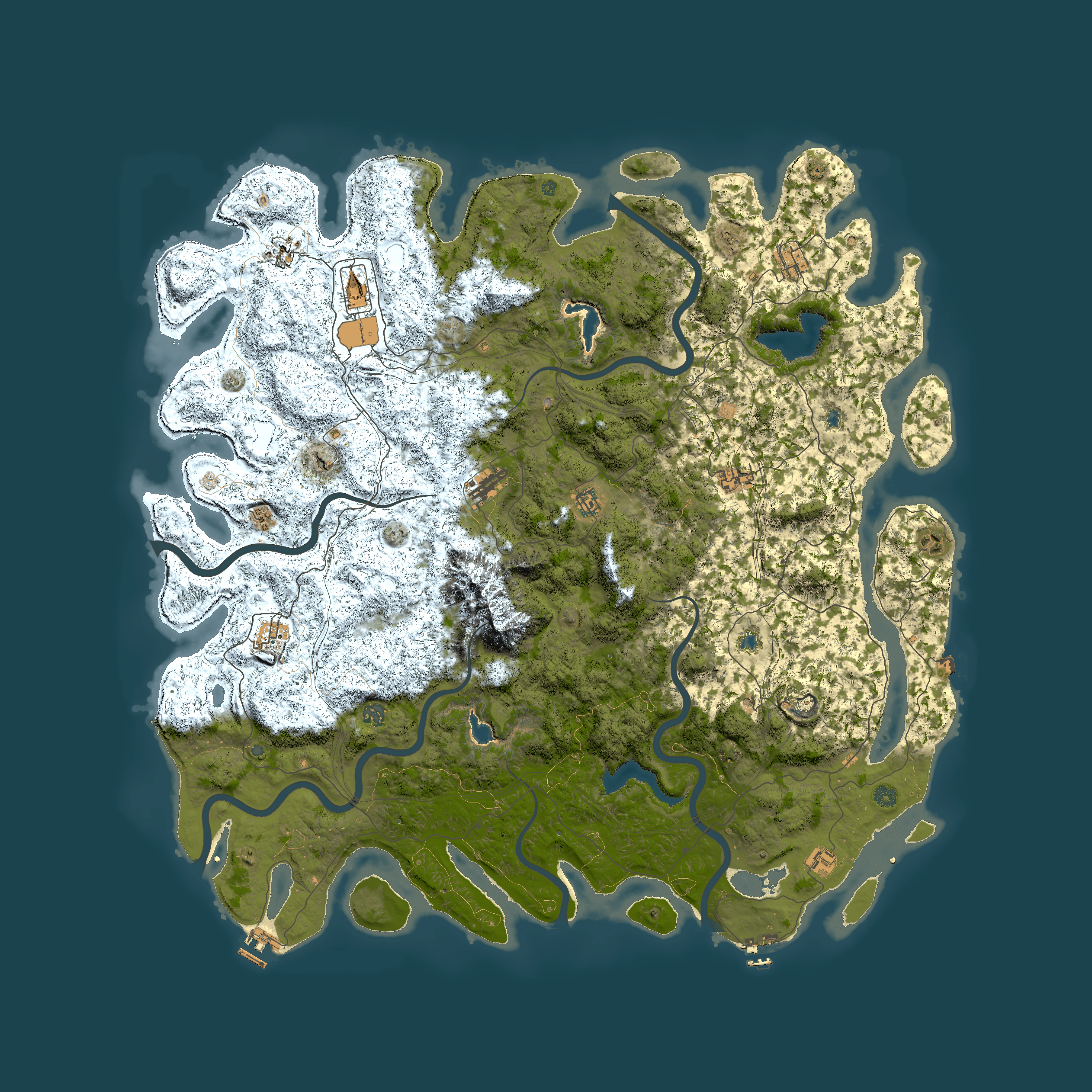 Full top-down render of Rust map seed 32264275, 5750x5750m