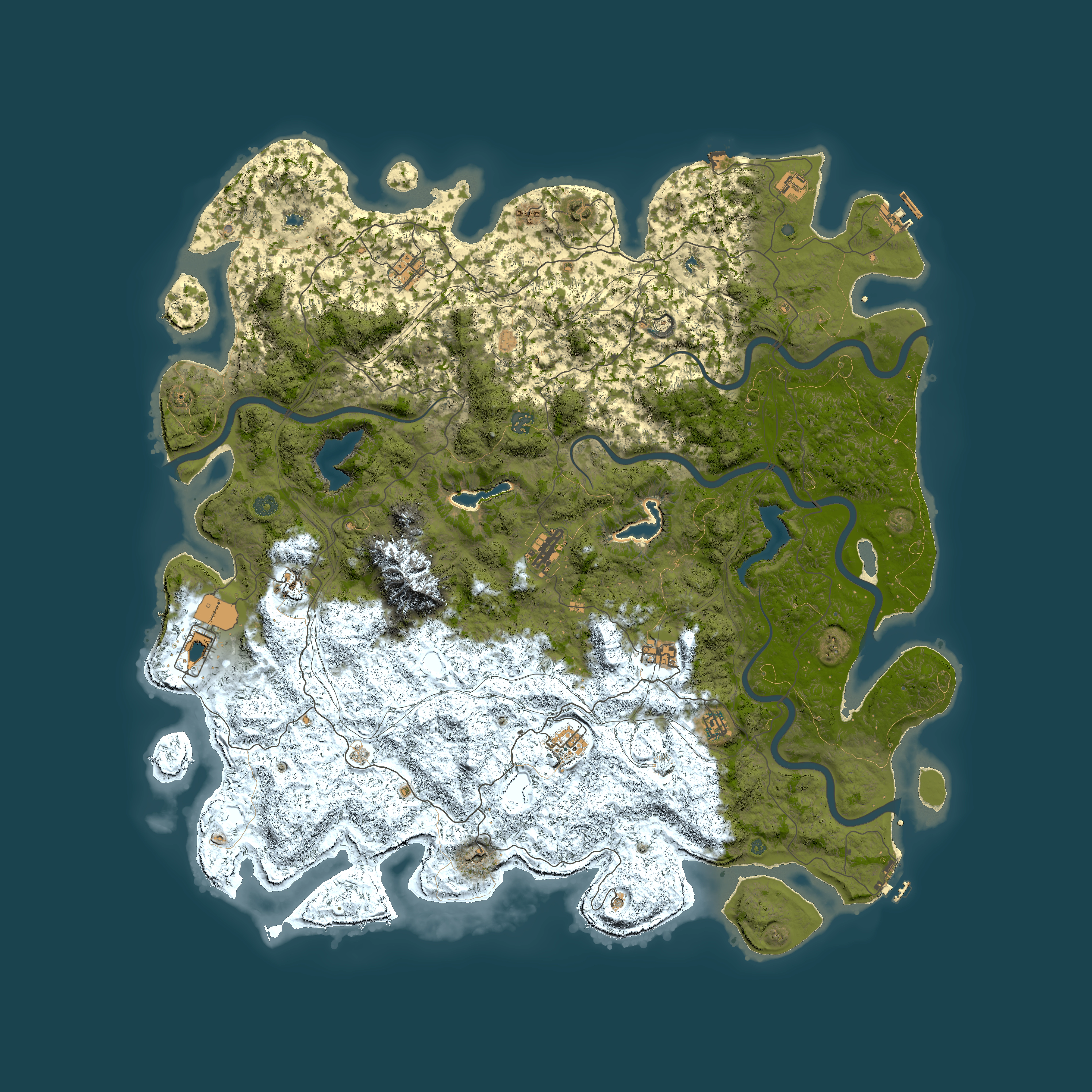 Full top-down render of Rust map seed 173422702, 5650x5650m