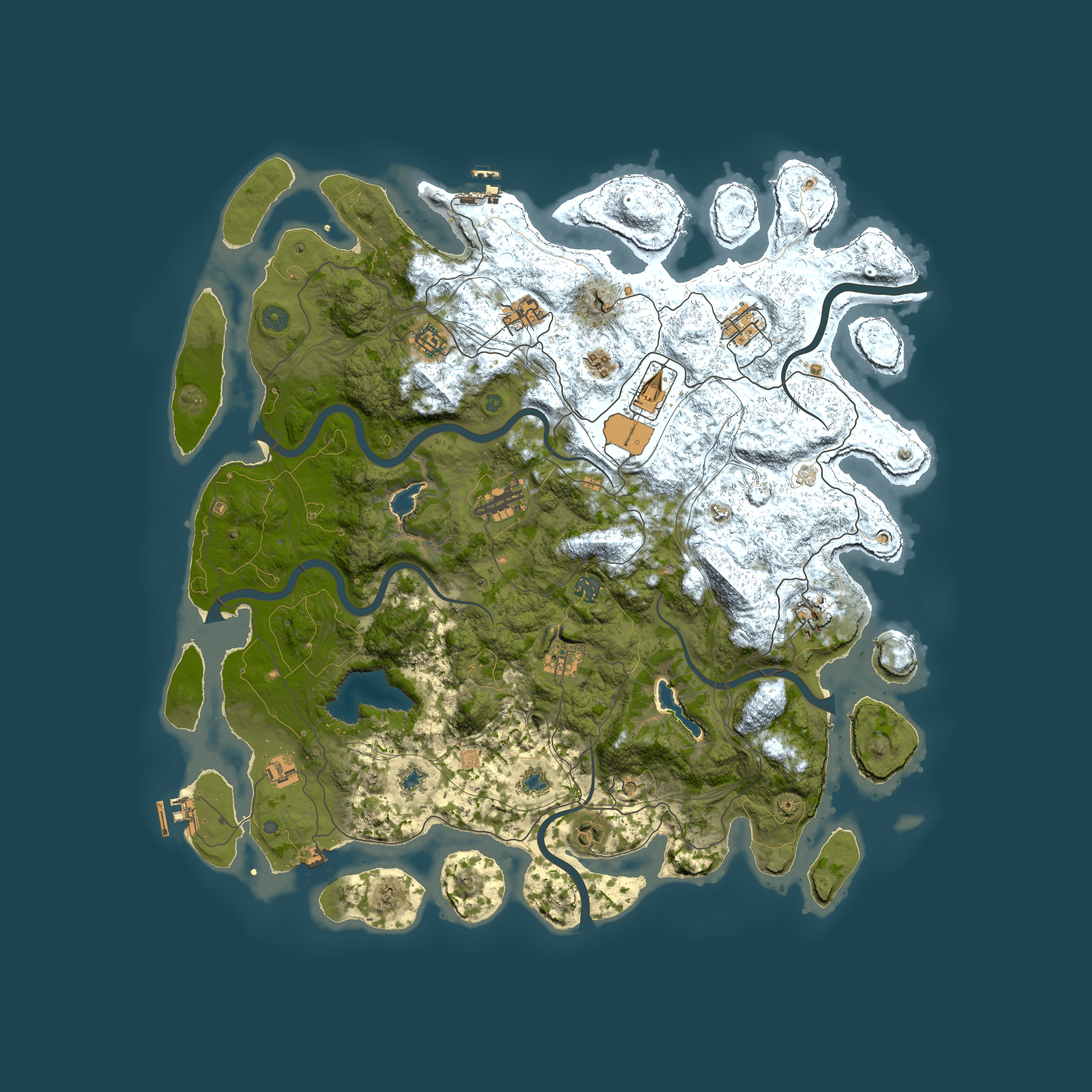 Full top-down render of Rust map seed 501027798, 4850x4850m