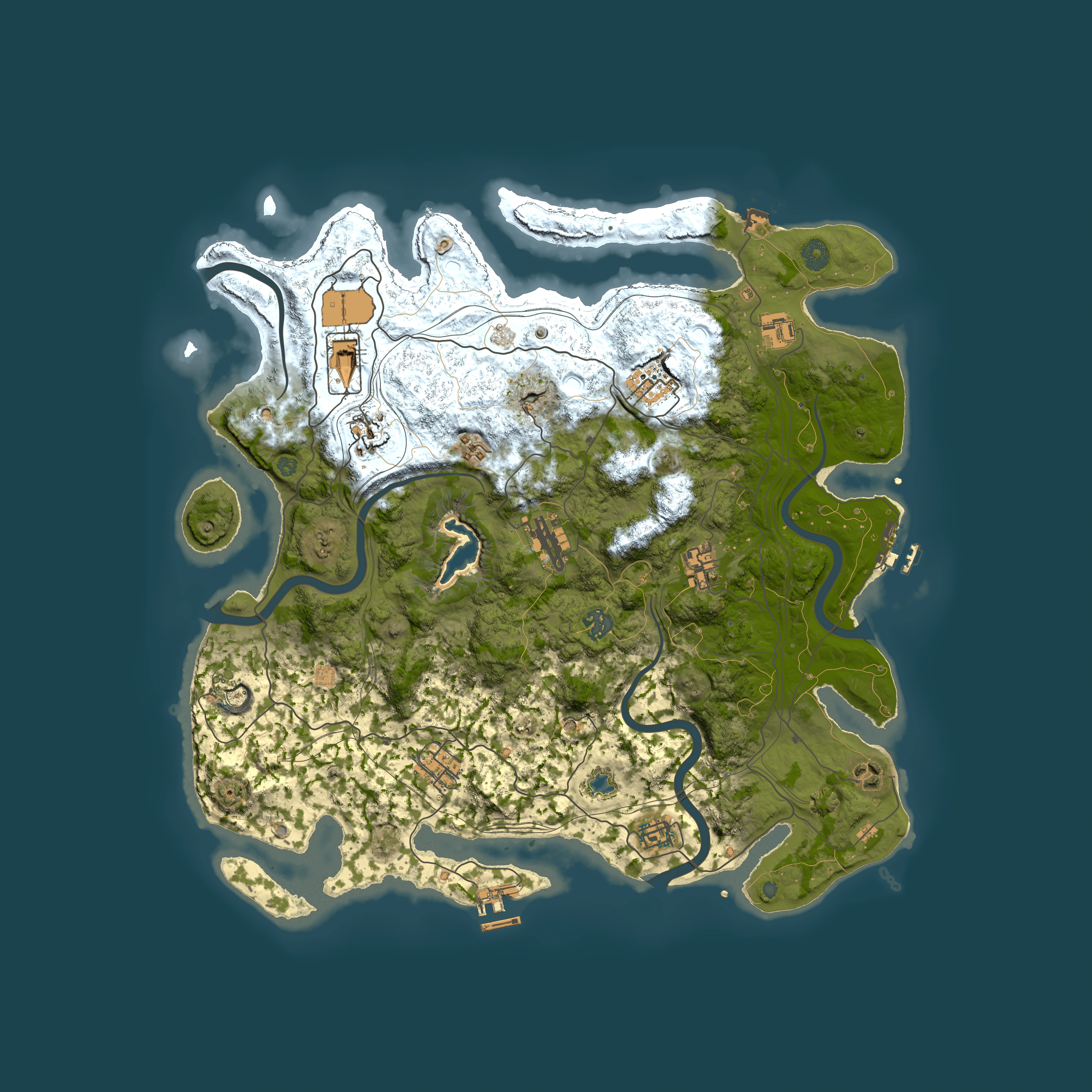 Full top-down render of Rust map seed 2116738732, 4300x4300m