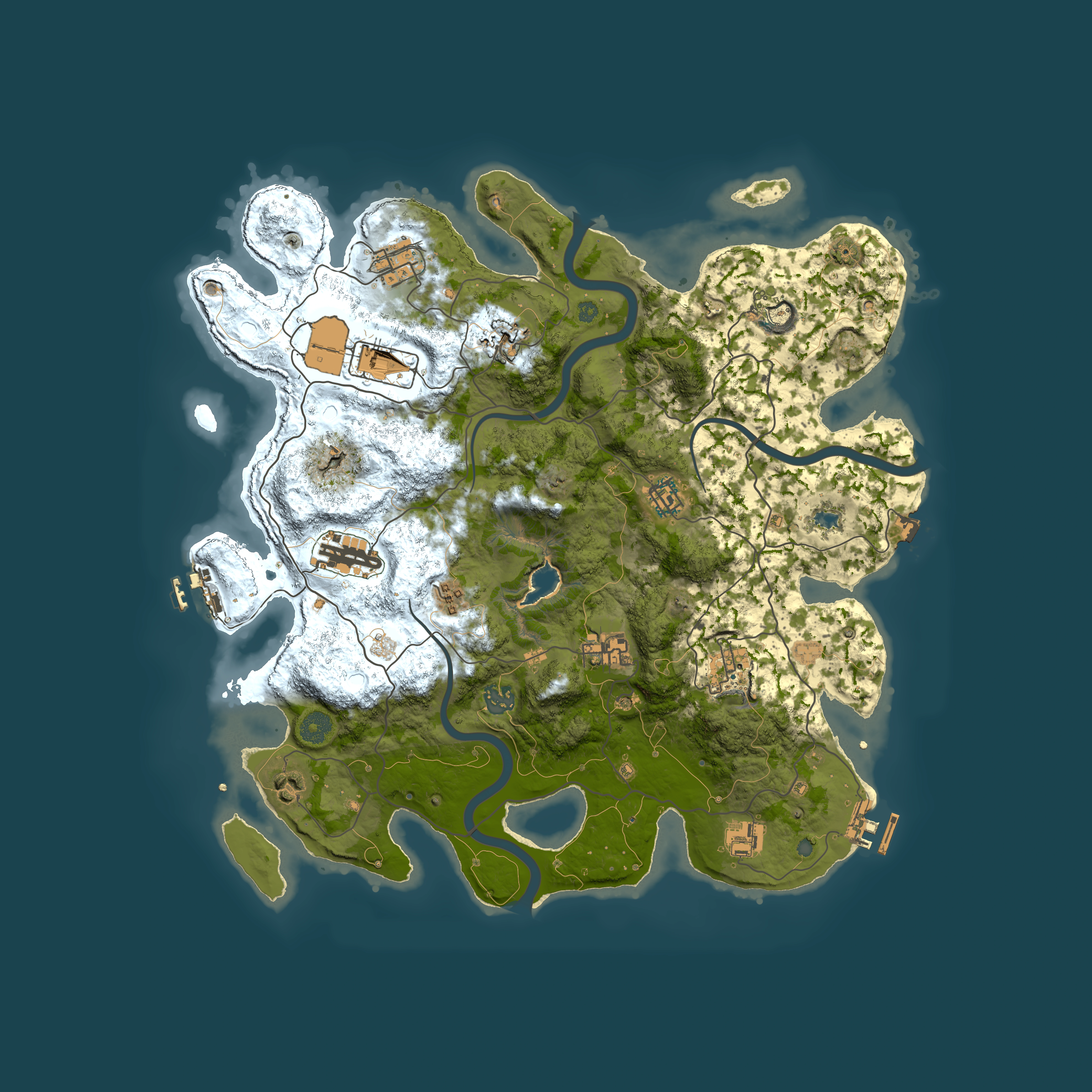 Full top-down render of Rust map seed 72979182, 4000x4000m