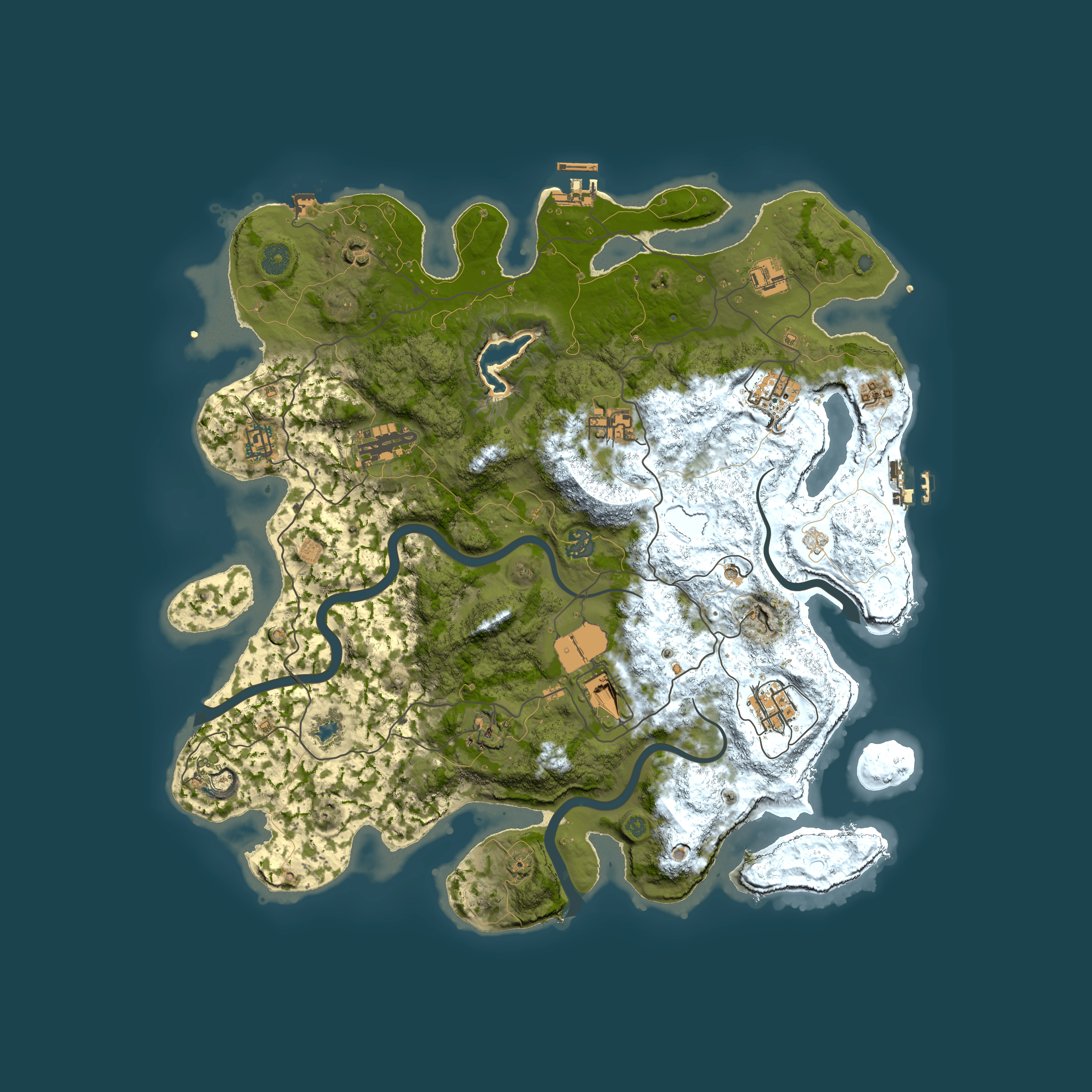 Full top-down render of Rust map seed 1223088818, 4200x4200m