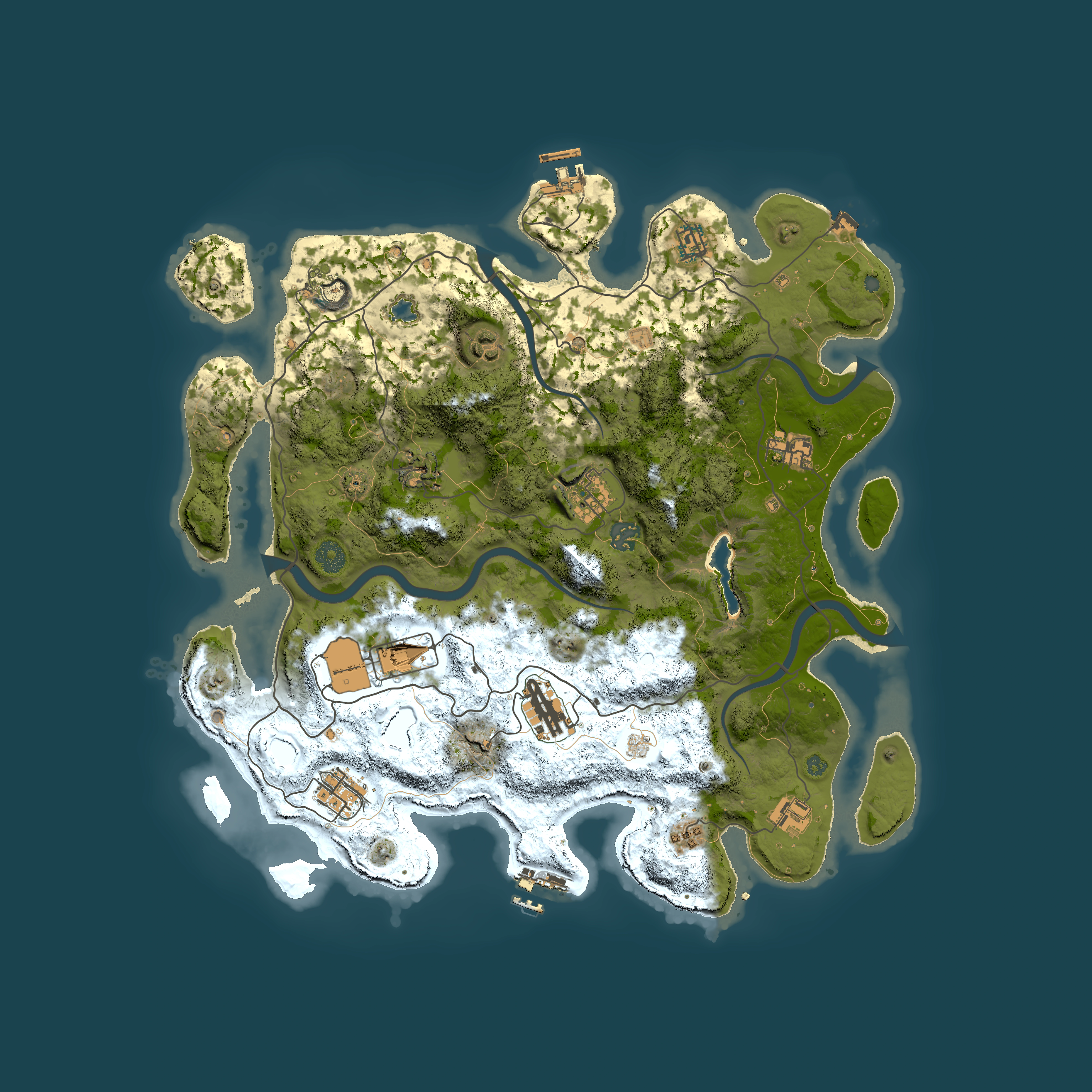Full top-down render of Rust map seed 370097907, 4100x4100m