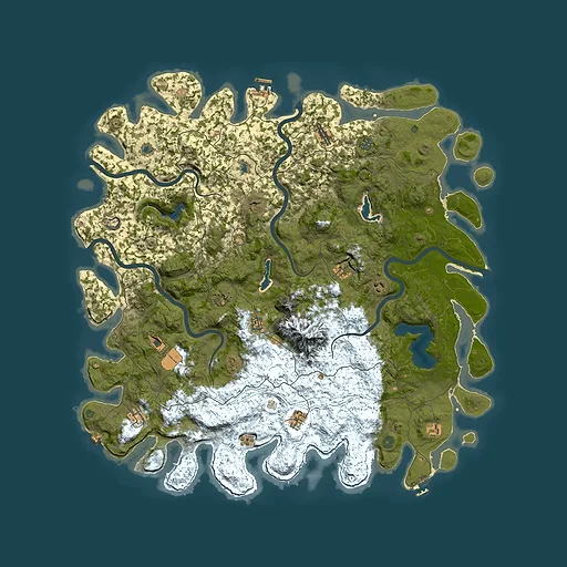 Rust map seed 421237664, 5500x5500m top-down preview