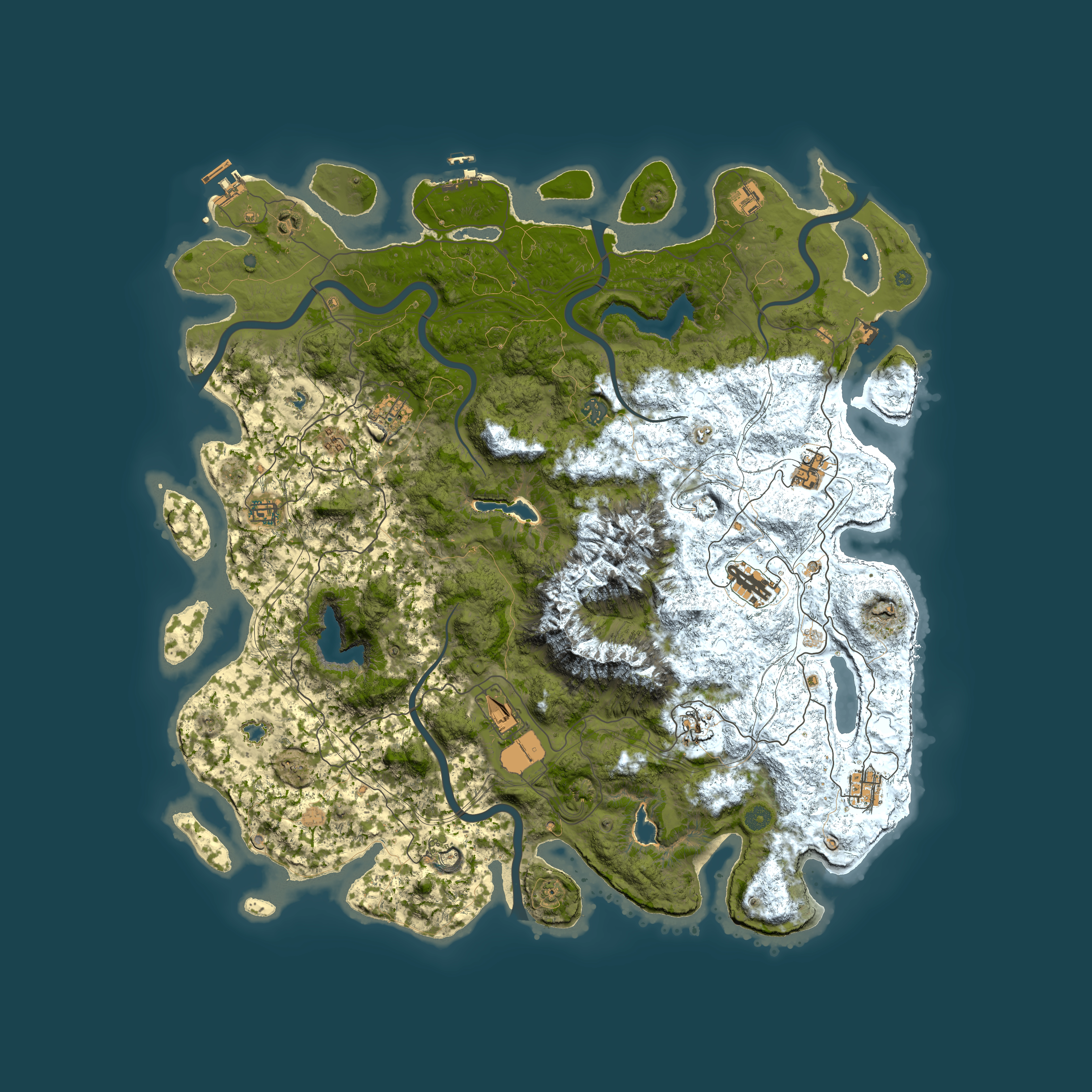 Full top-down render of Rust map seed 48751821, 5150x5150m