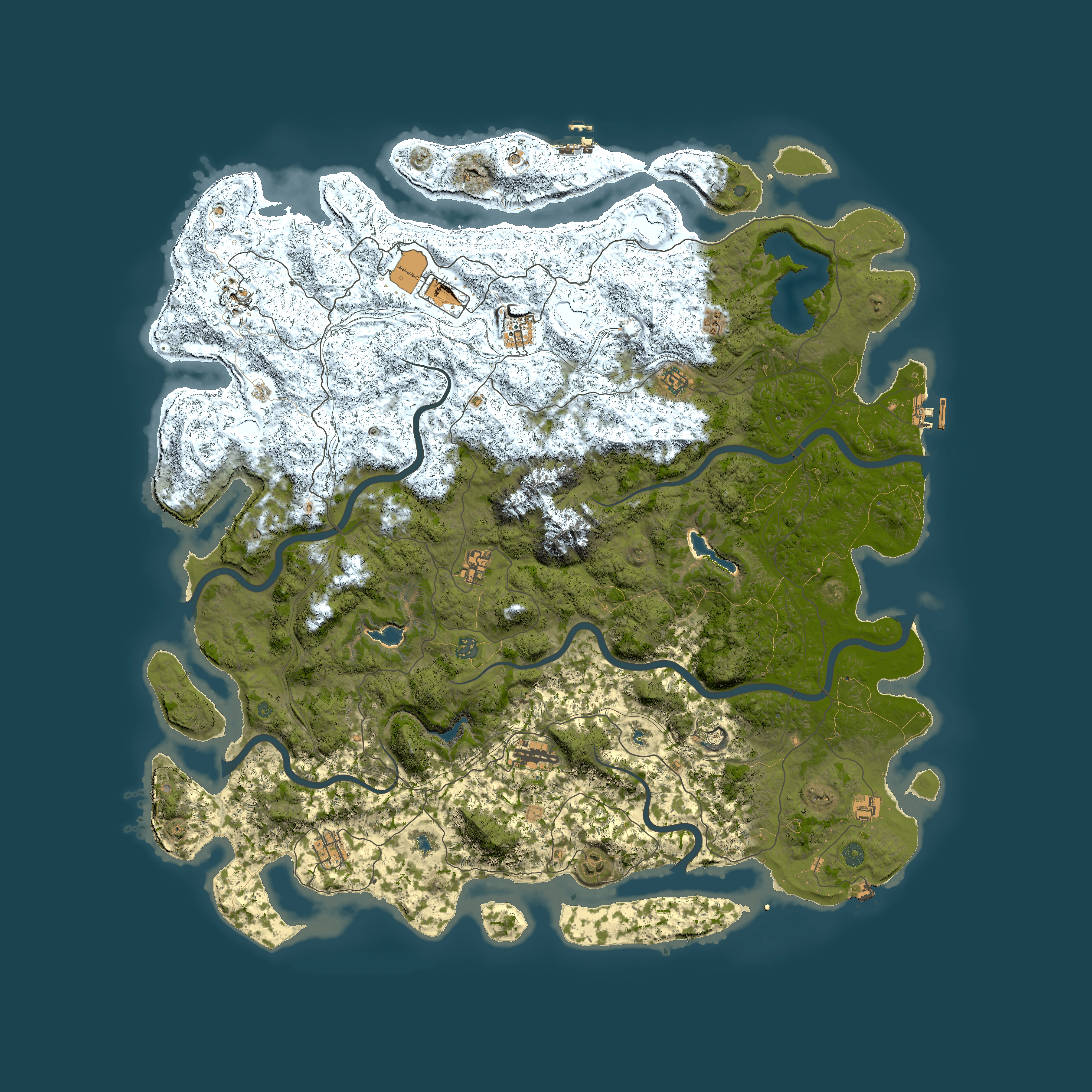 Full top-down render of Rust map seed 1950864554, 5750x5750m
