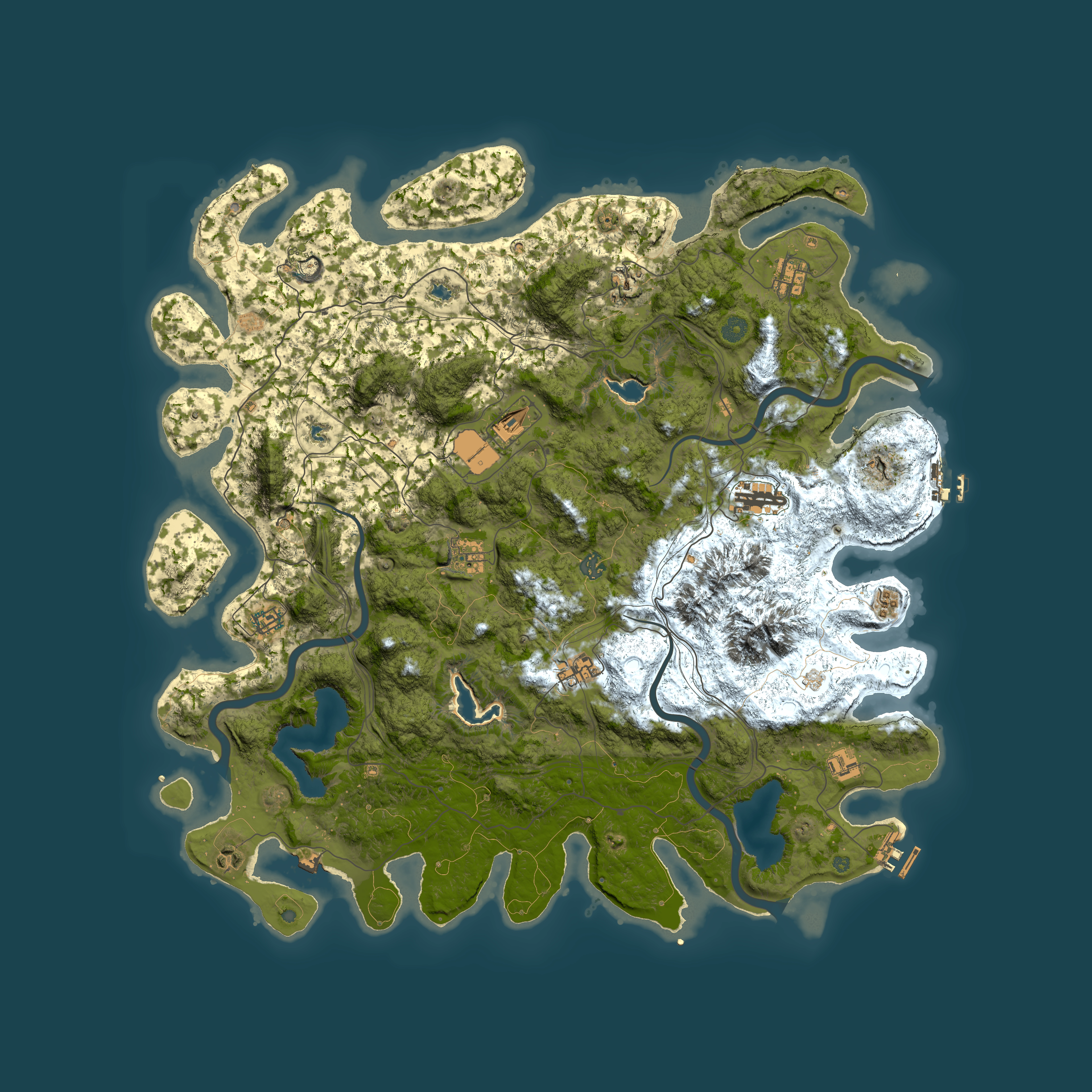 Full top-down render of Rust map seed 1949600484, 5050x5050m
