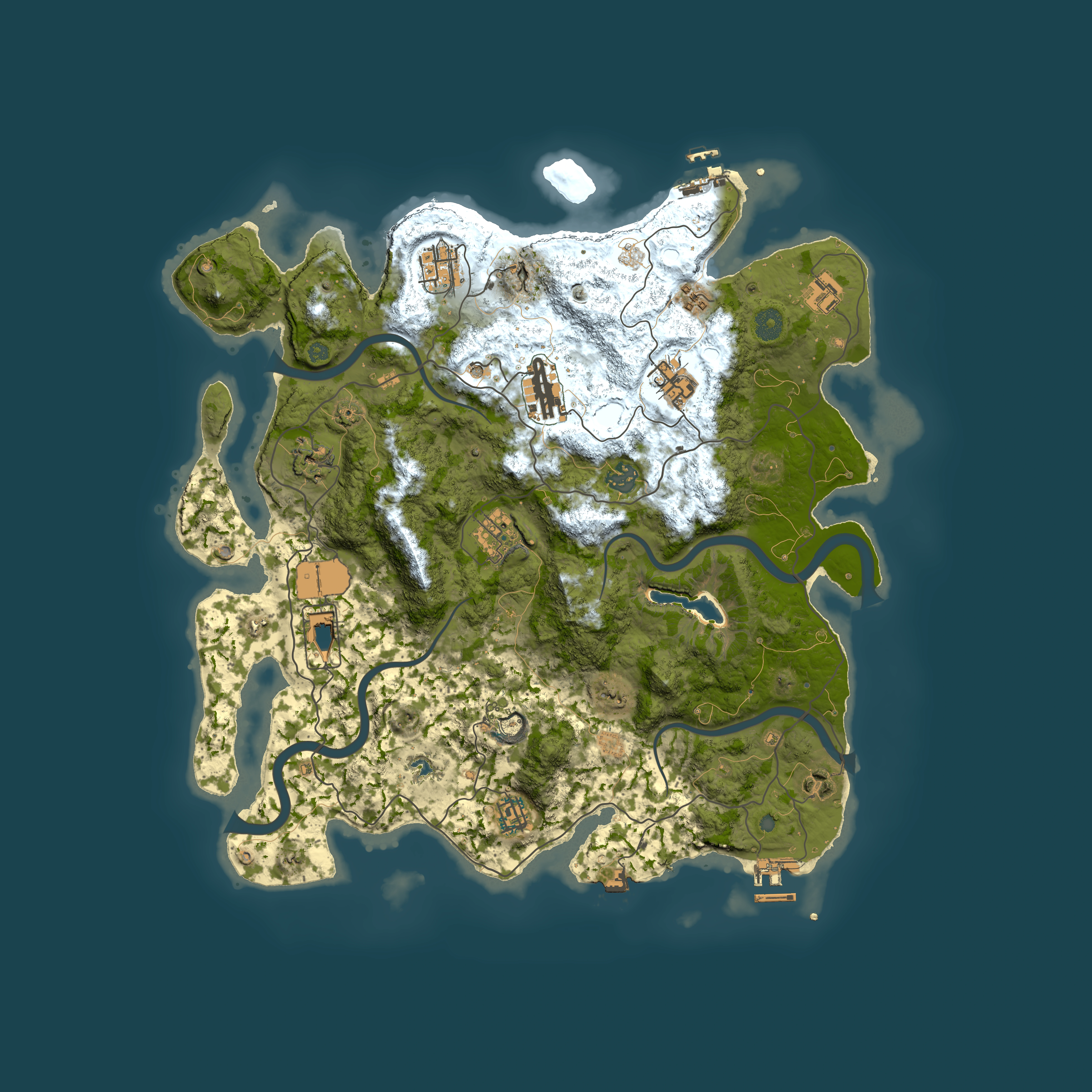 Full top-down render of Rust map seed 807525436, 4150x4150m