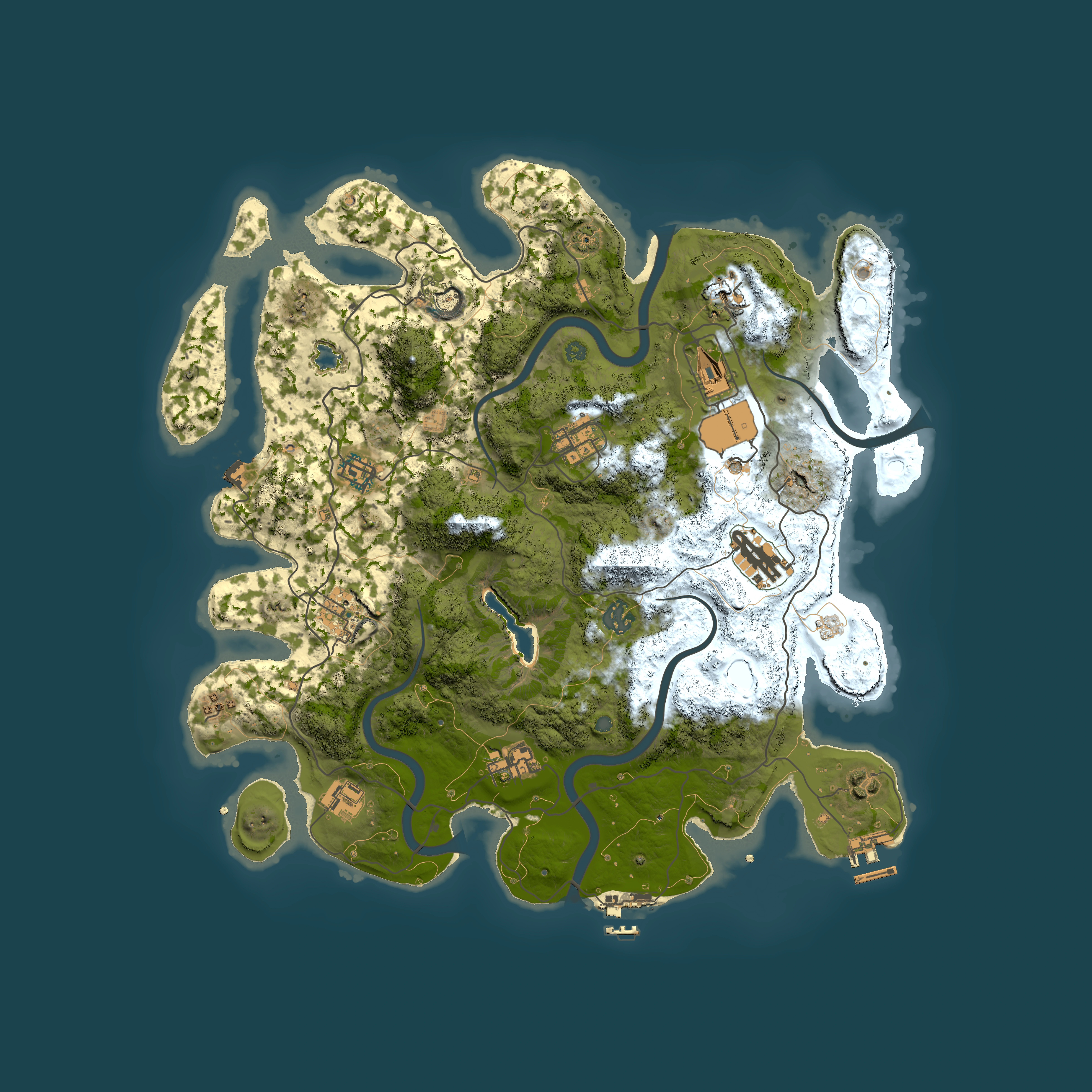 Full top-down render of Rust map seed 1325268098, 4000x4000m
