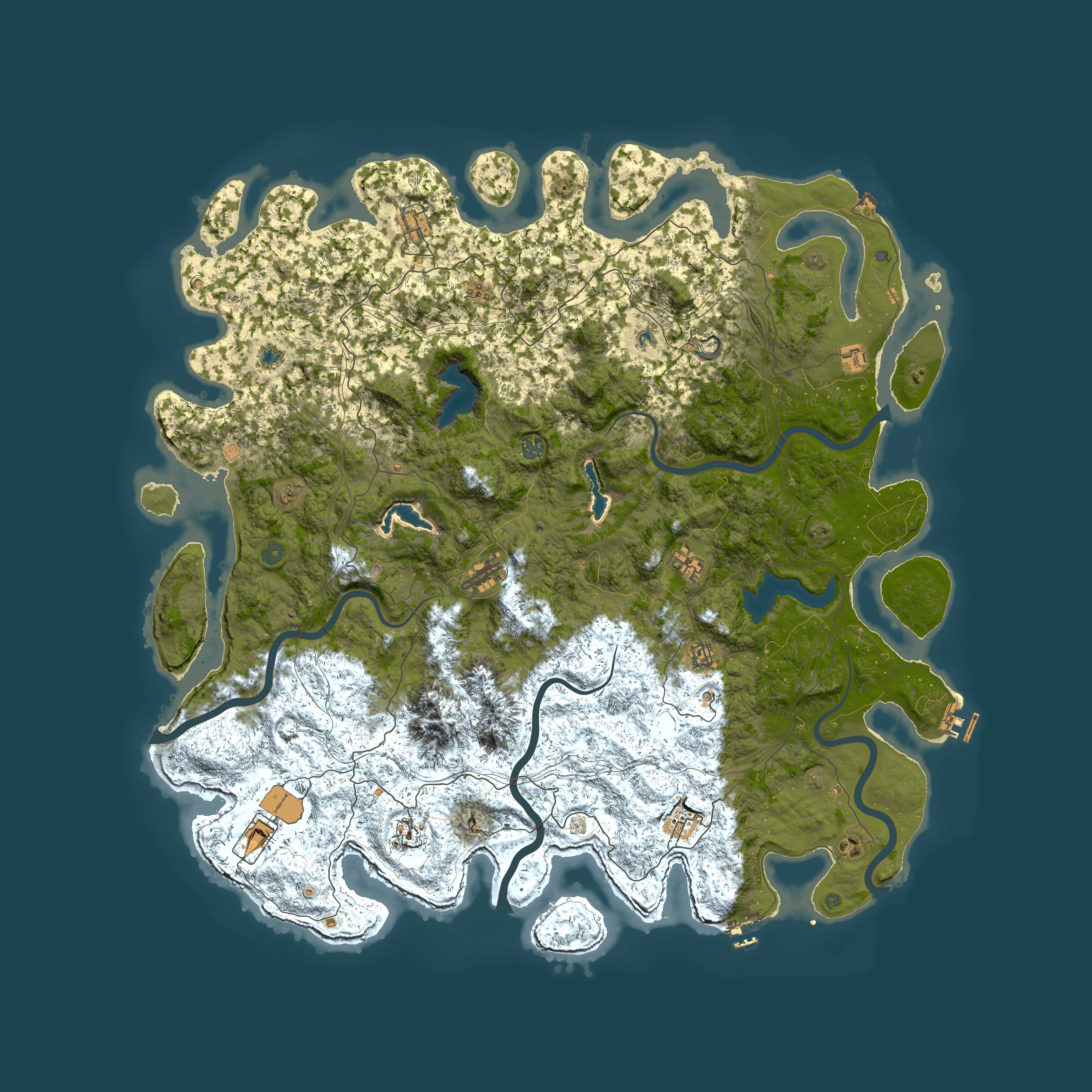 Full top-down render of Rust map seed 1010699170, 5700x5700m