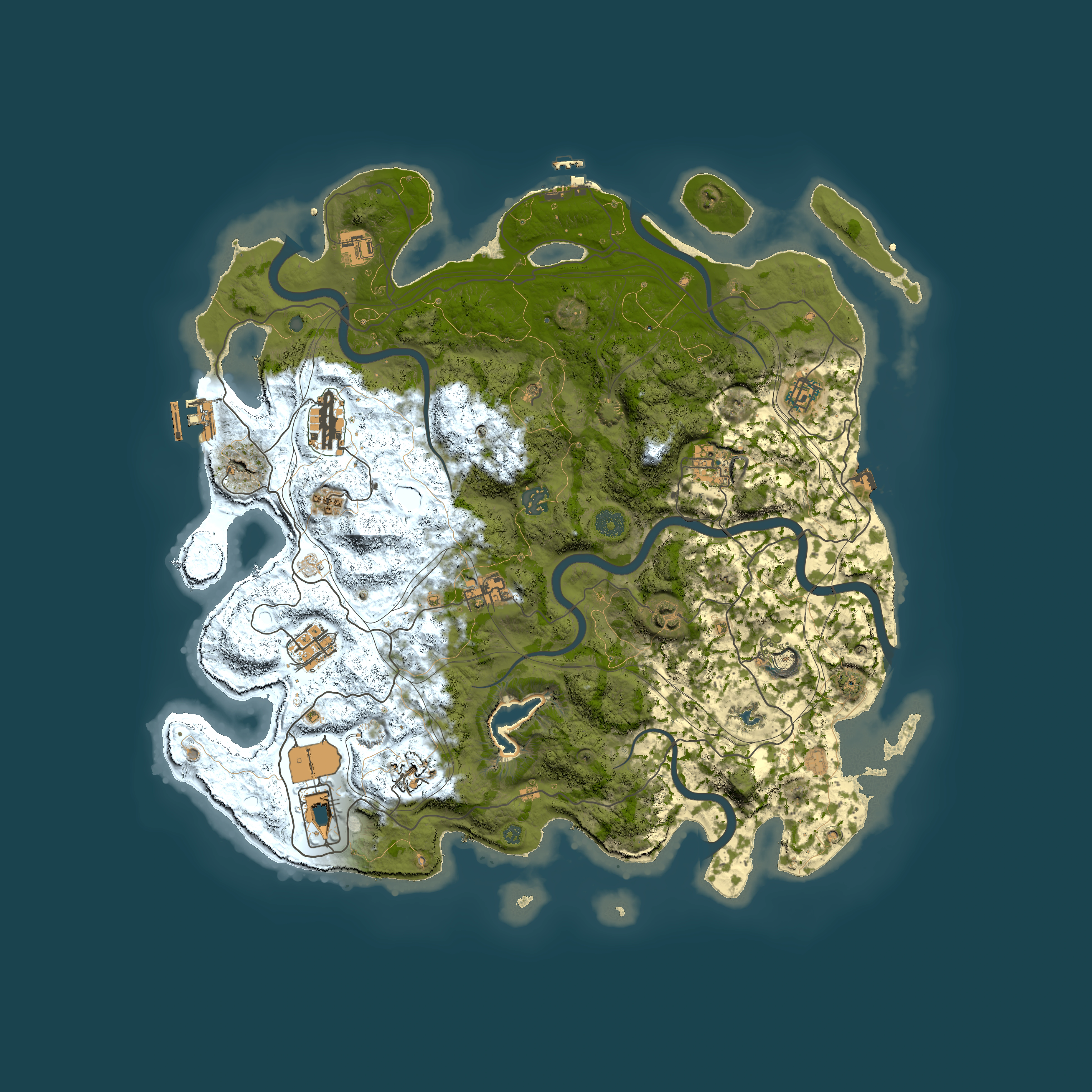 Full top-down render of Rust map seed 1551227758, 4400x4400m