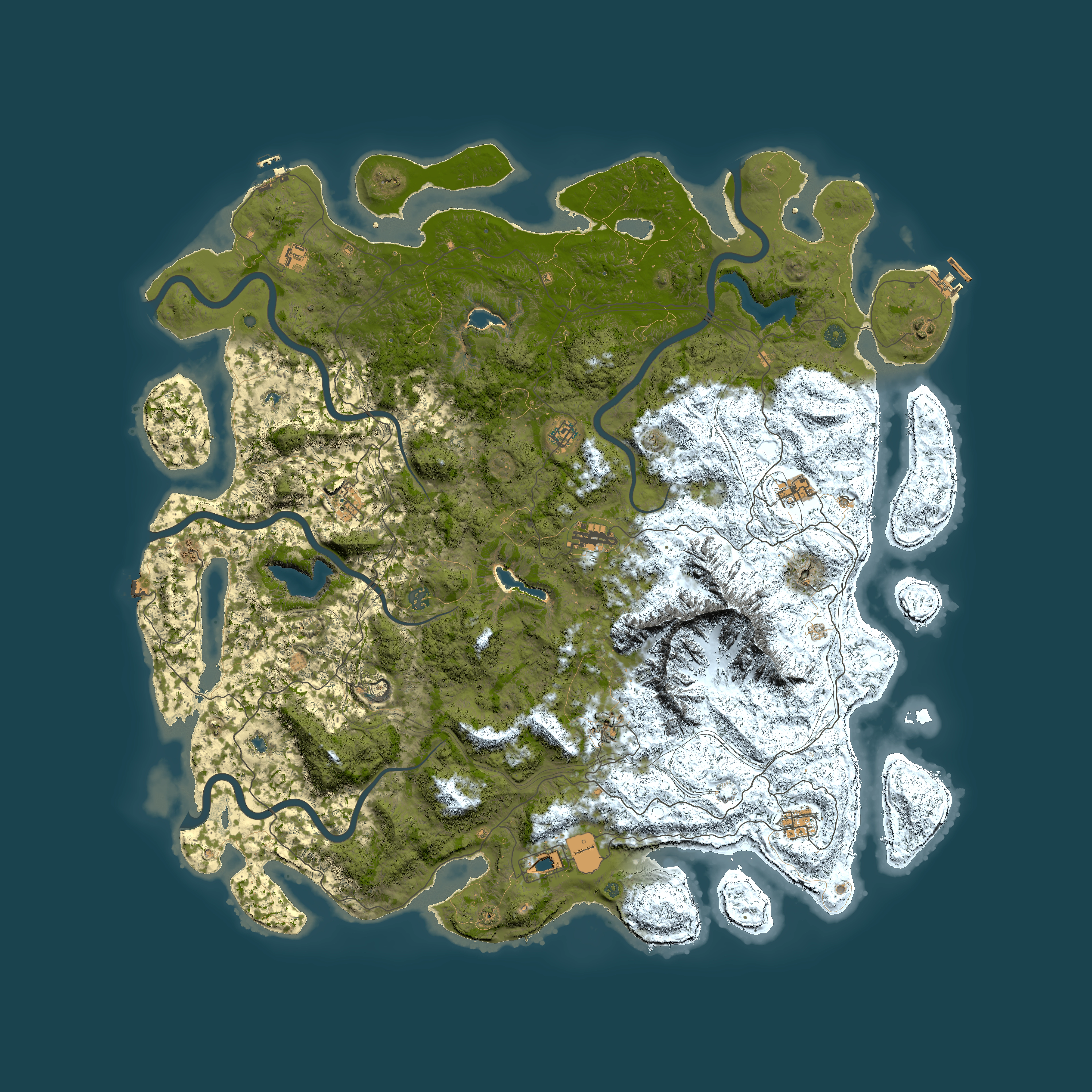 Full top-down render of Rust map seed 1540843198, 5800x5800m