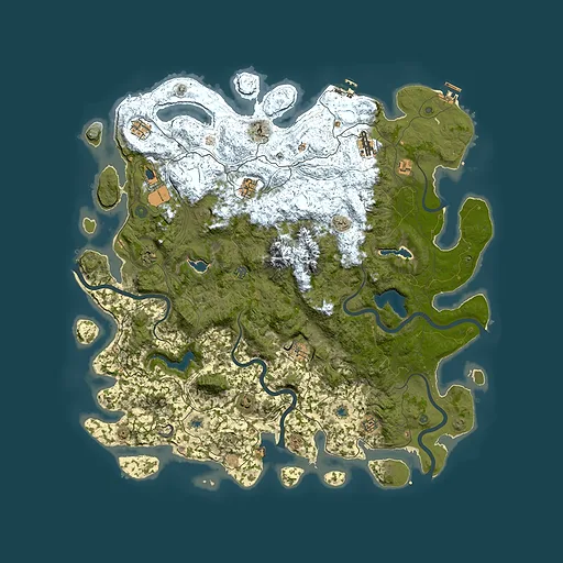Rust map seed 1238430181, 5350x5350m top-down preview