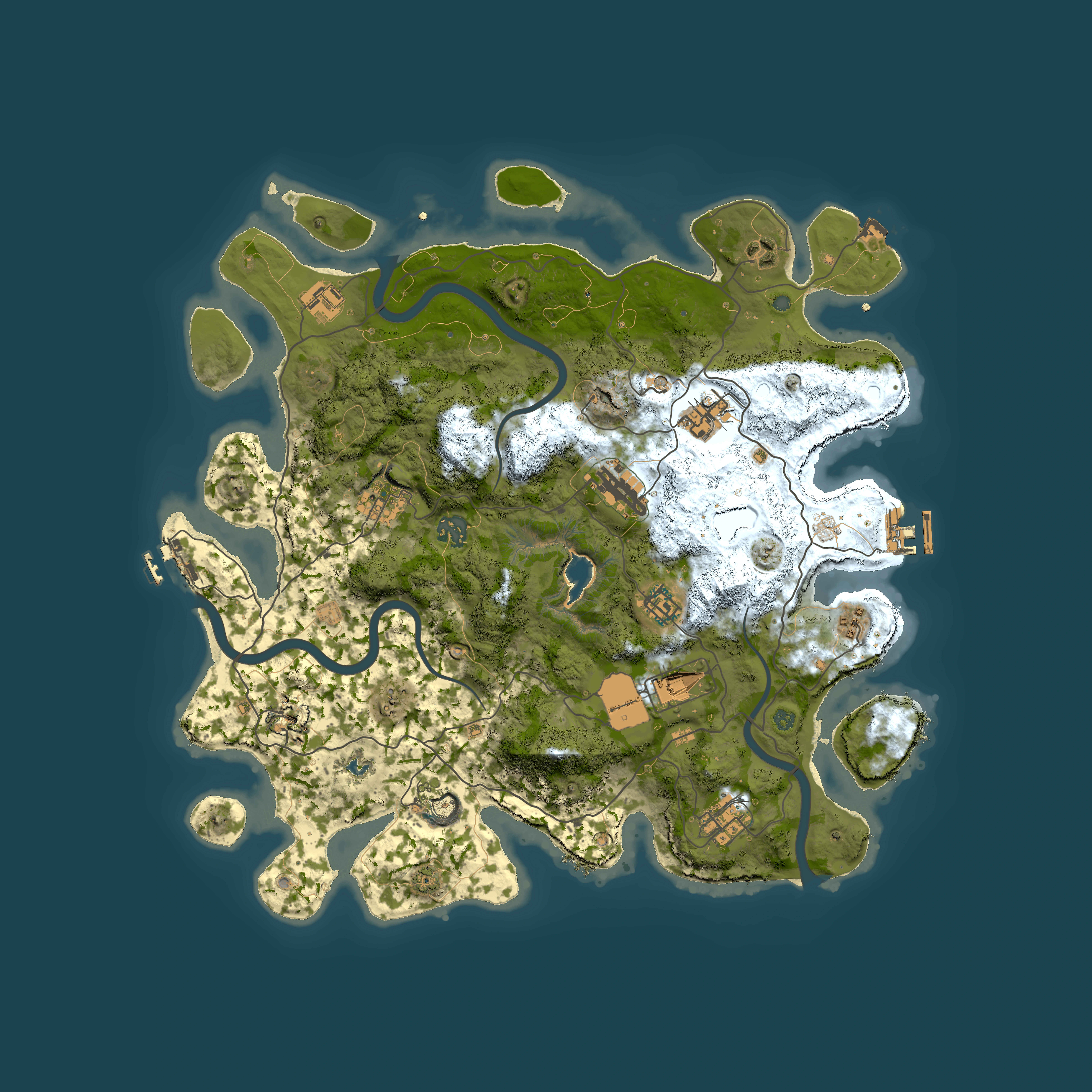 Full top-down render of Rust map seed 180290610, 4000x4000m